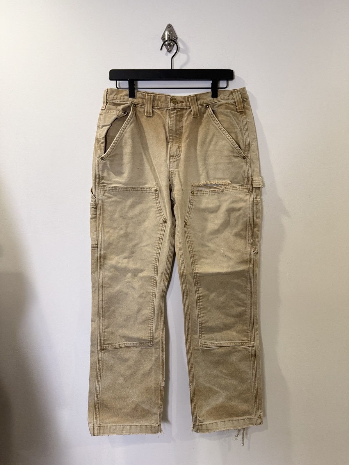 Carhartt Carhartt Relaxed Fit Double Knee Work Pants Faded Tan Size US 32 / EU 48 - 1 Thumbnail