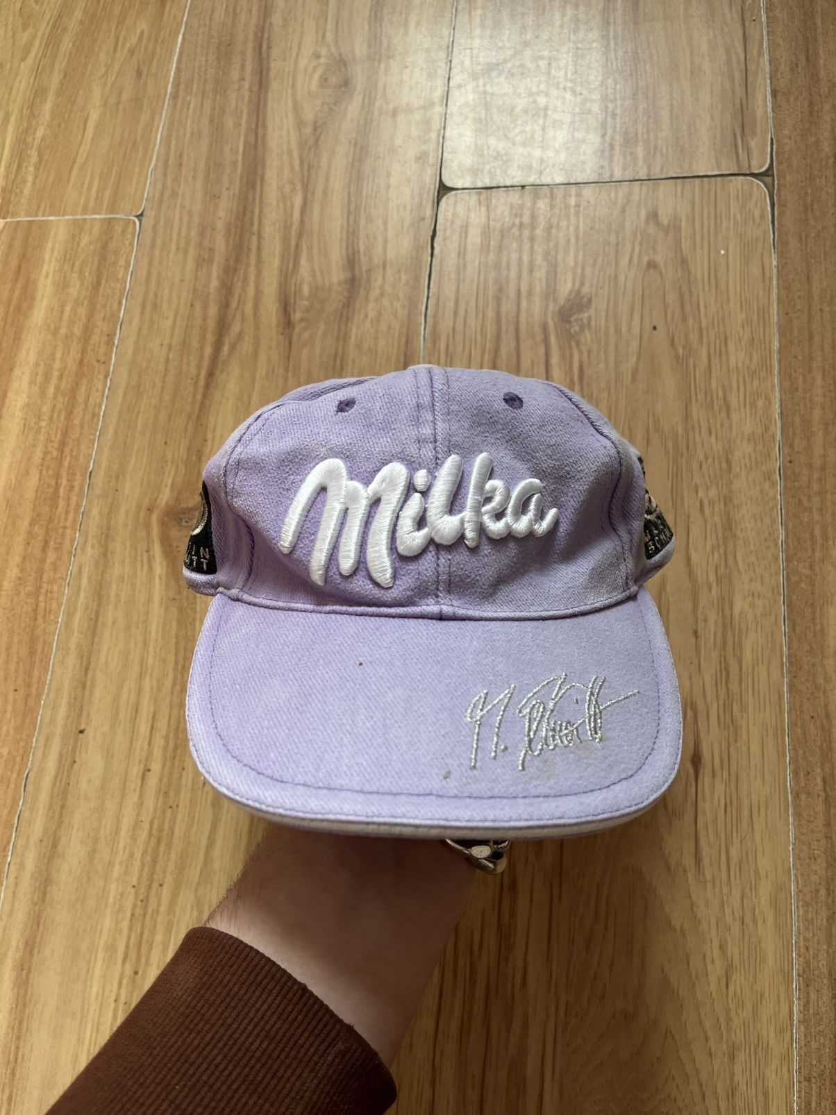 Japanese Brand × Vintage Milka Racing Cap – Distressed - Y2K Size ONE SIZE - 2 Thumbnail