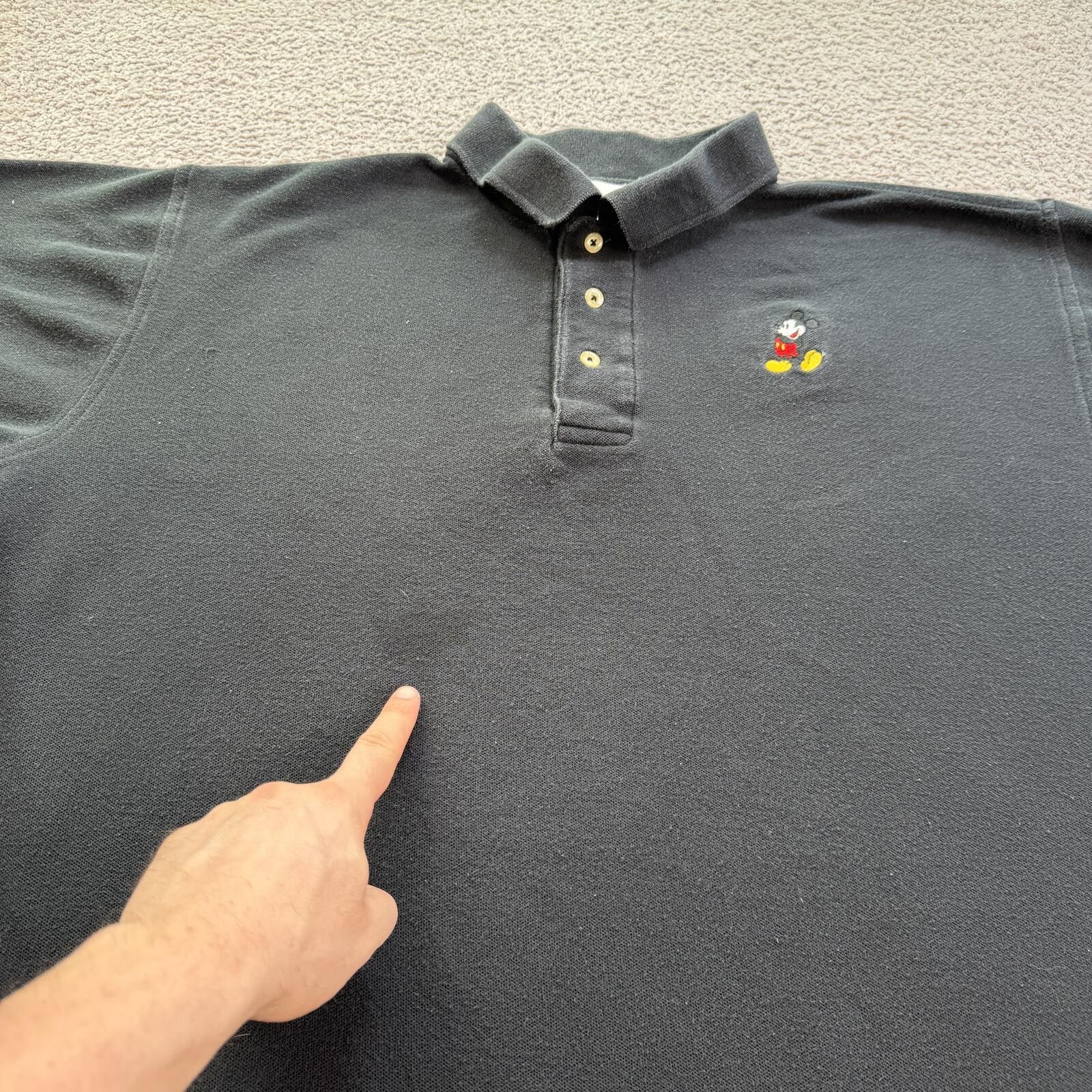 Disney Vintage 90s Walt Disney World Mickey Mouse Polo Shirt Black Size US XXL / EU 58 / 5 - 6 Thumbnail