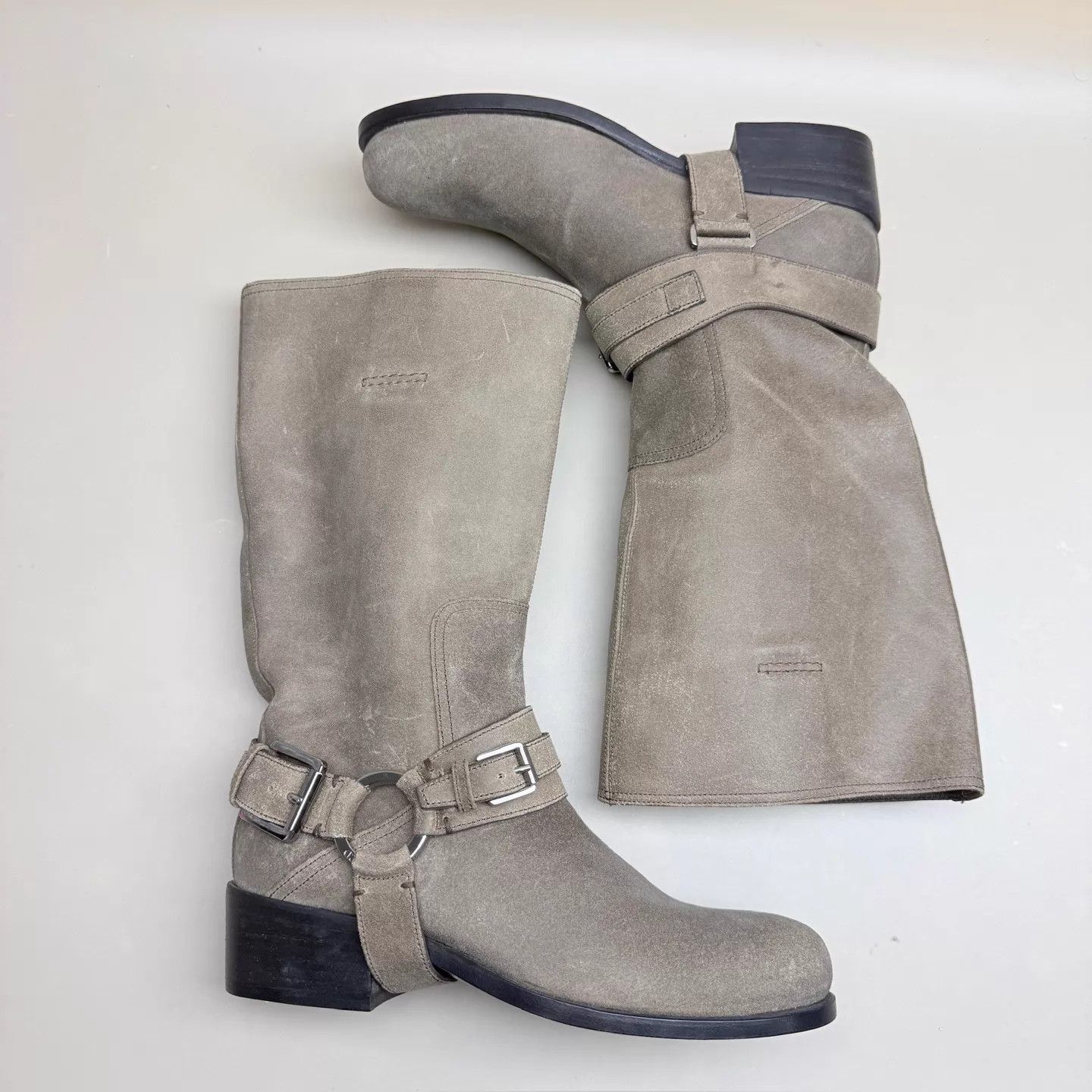Dior Dior Dark Gray Suede Buckle Strap Short Boots EU37 Size US 6.5 / IT 36.5 - 4 Thumbnail