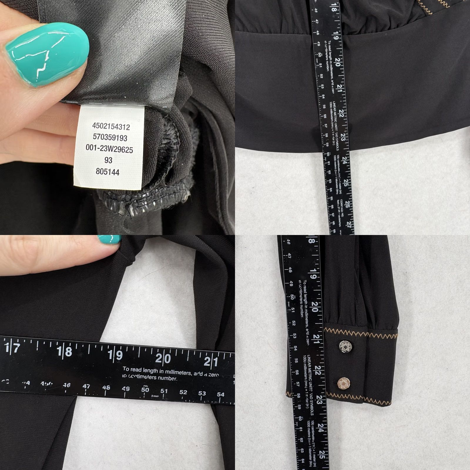 White House Black Market White House Black Market Blouse XS Womens V-Neck Button Surplice Solid Black NWT Clothing Reserved Womens XS Blouse Size XS / US 0-2 / IT 36-38 - 8 Thumbnail