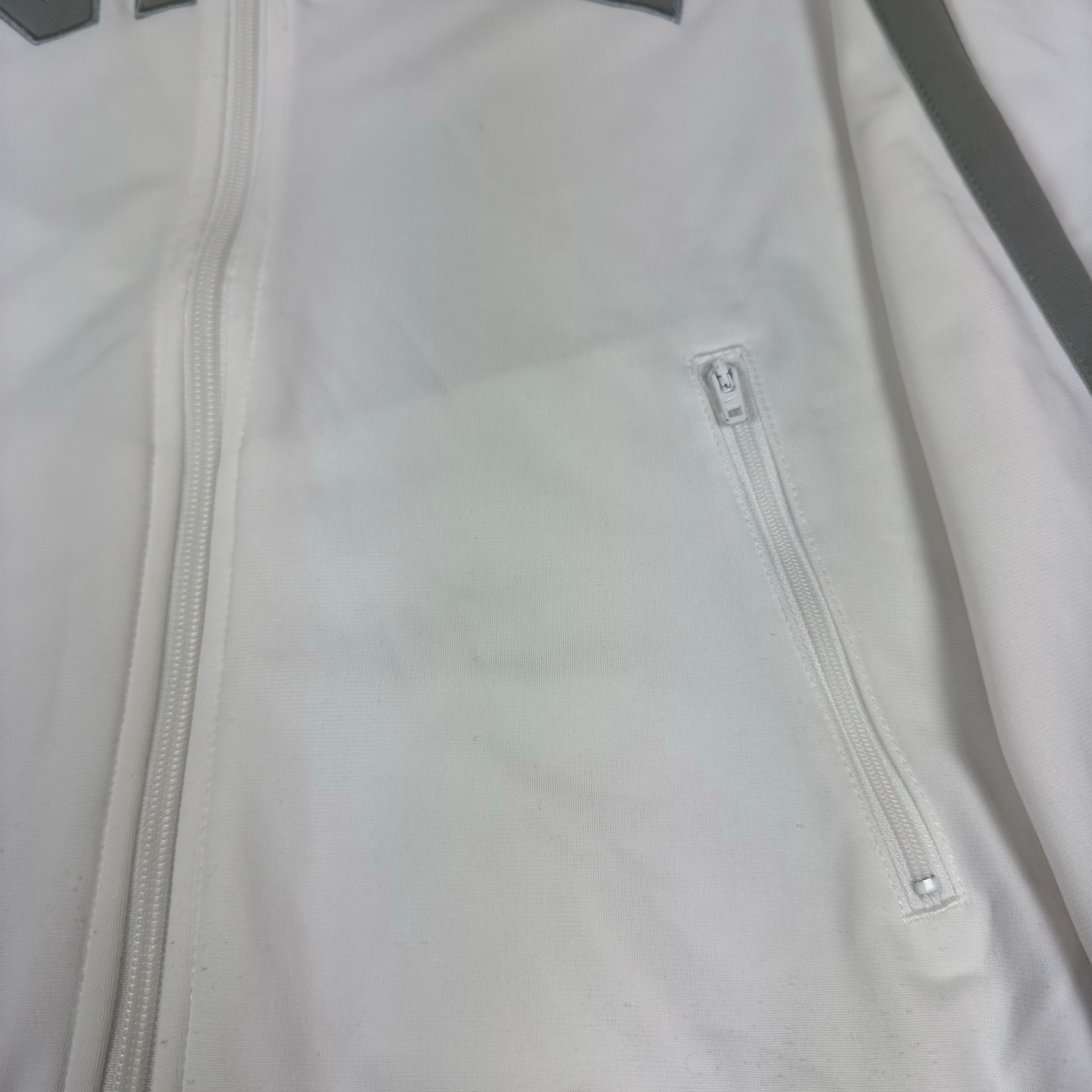 Nike × Vintage Nike Womens White Gray Spellout Full Zip Track Jacket Medium Size M / US 6-8 / IT 42-44 - 5 Thumbnail