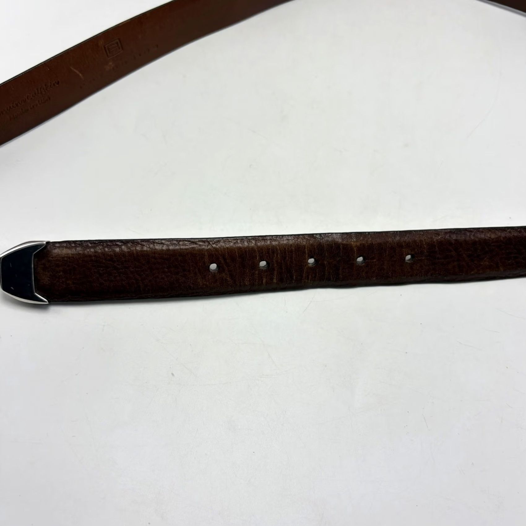 Vintage Pat Areias Belt Mens Sterling Silver 925 Buckle 36-38 Genuine Calfskin Made USA Brown Mens Accessories Belt Size ONE SIZE - 7 Thumbnail
