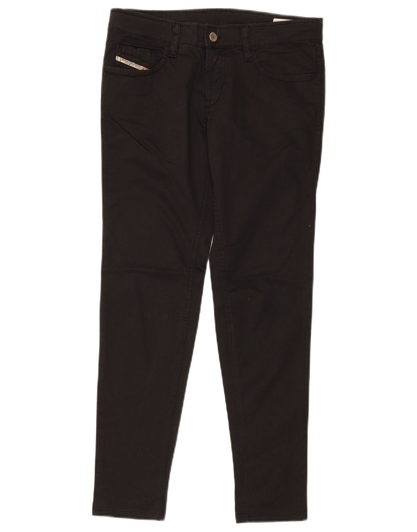 Diesel Womens Zivy Skinny Casual Trousers W28 L28 Black Cotton Size 24" / US 00 / IT 34 - 1 Thumbnail