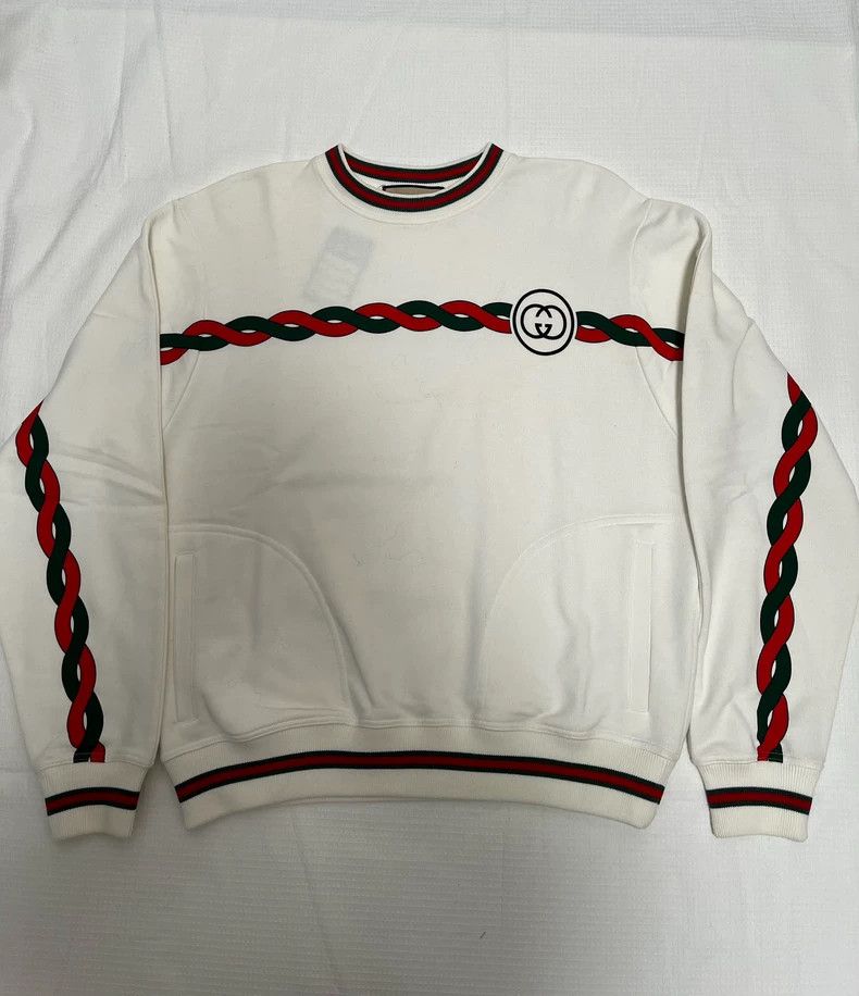 Gucci Gucci White round-neck sweatshirt 2502-Nextarrow Size US S / EU 44-46 / 1 - 1 Thumbnail