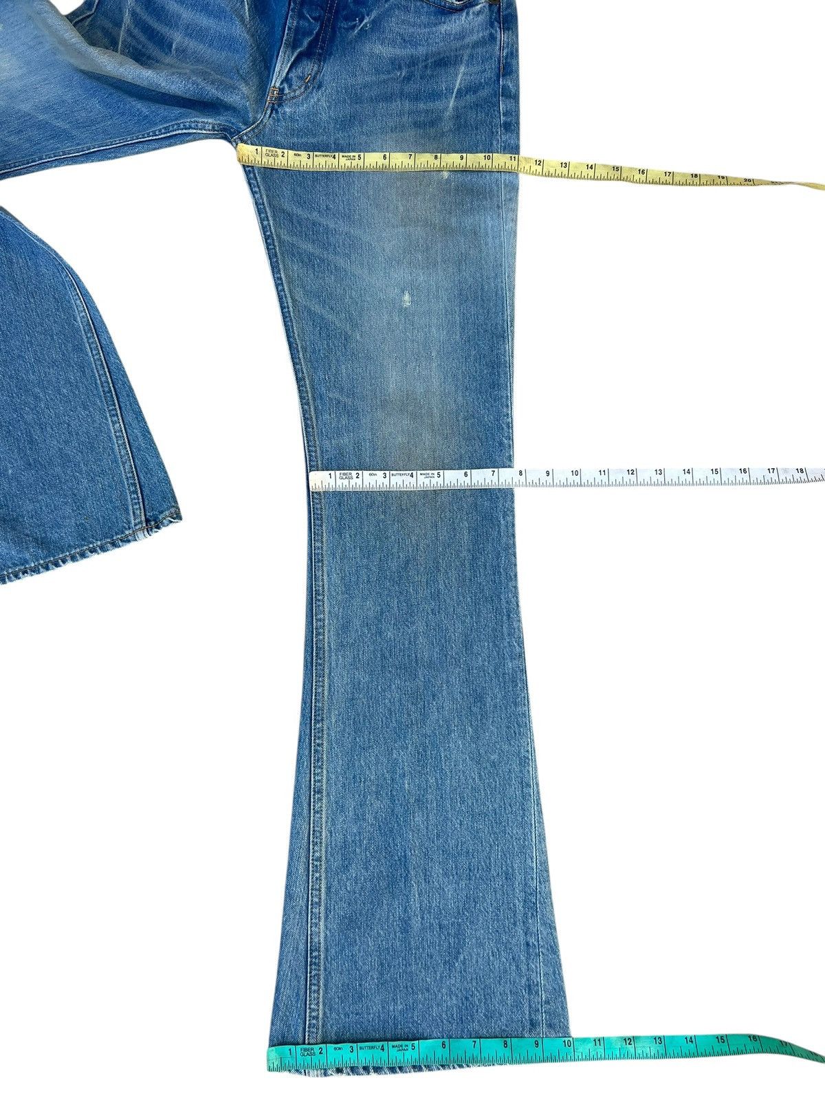 Vintage Mud Wash Back Bone Dirty Selvedge Denim Super Flare Jeans Size US 30 / EU 46 - 5 Thumbnail