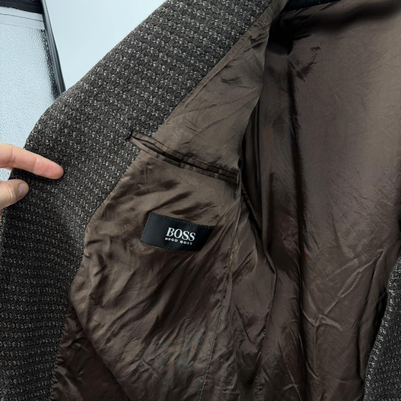 Hugo Boss 40R Boss Hugo Boss Cashmere Blend Blazer Black and Brown Size 40R - 4 Thumbnail