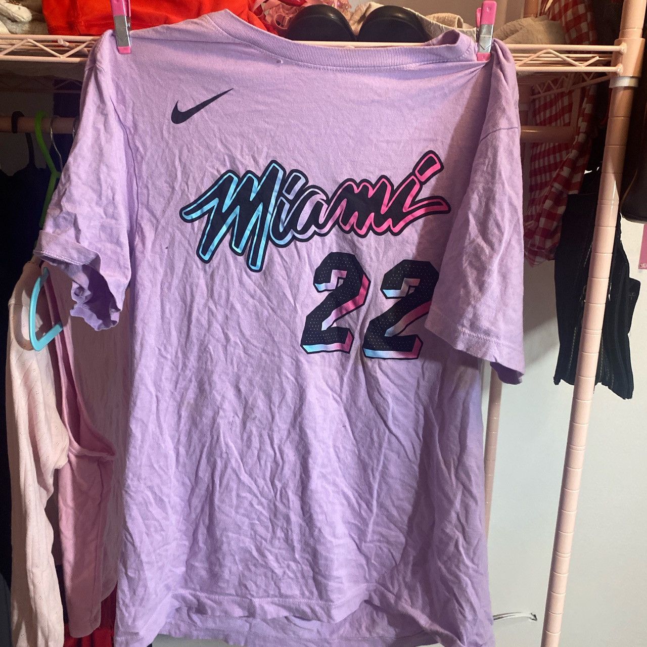 Nike Purple Miami Heat T Shirt Size US M / EU 48-50 / 2 - 2 Thumbnail