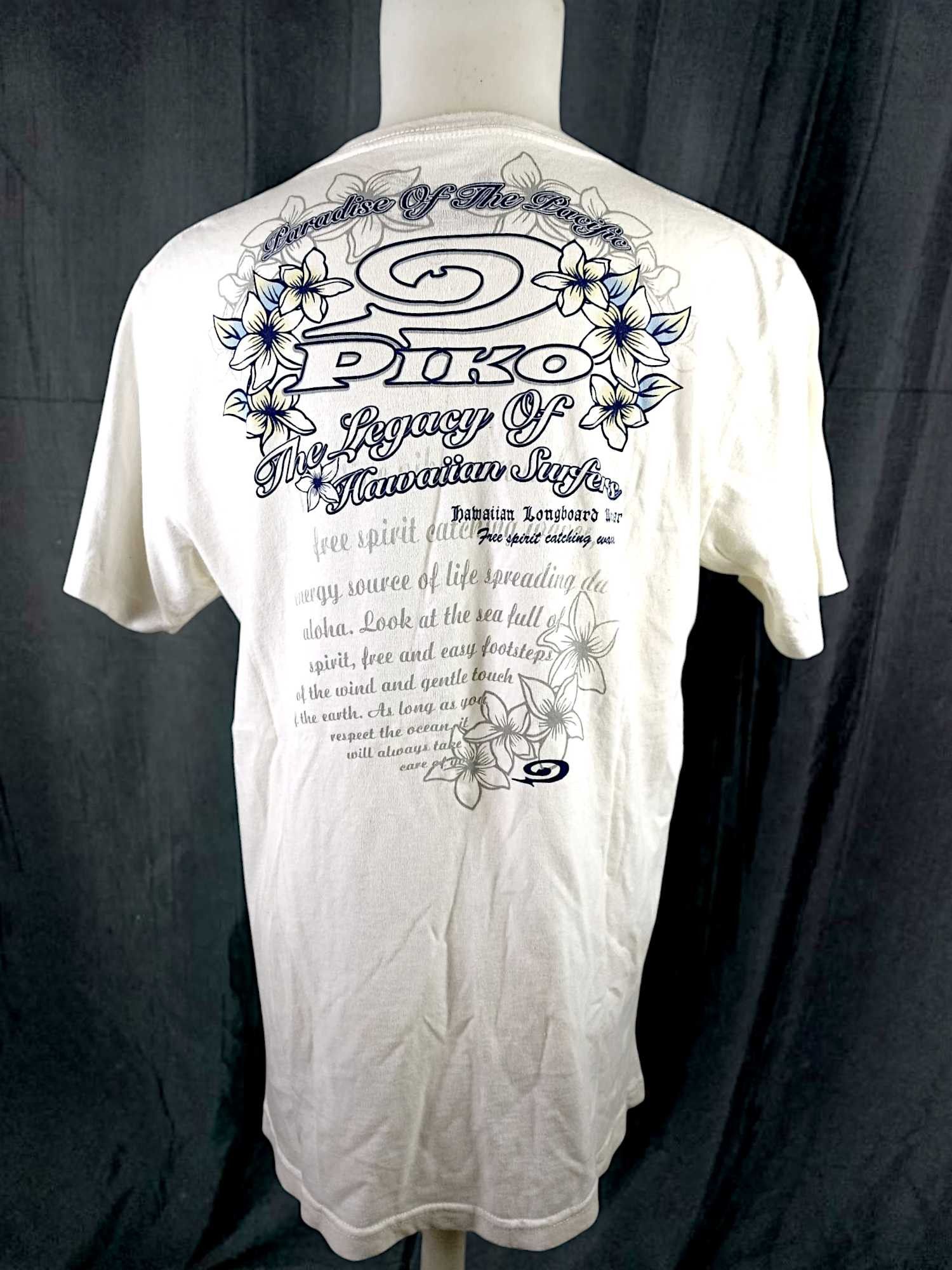Japanese Brand × Vintage 90’s PIKO RARE HAWAIIAN LONGBOARD WEAR SURF Y2K TEE Size US L / EU 52-54 / 3 - 16 Thumbnail
