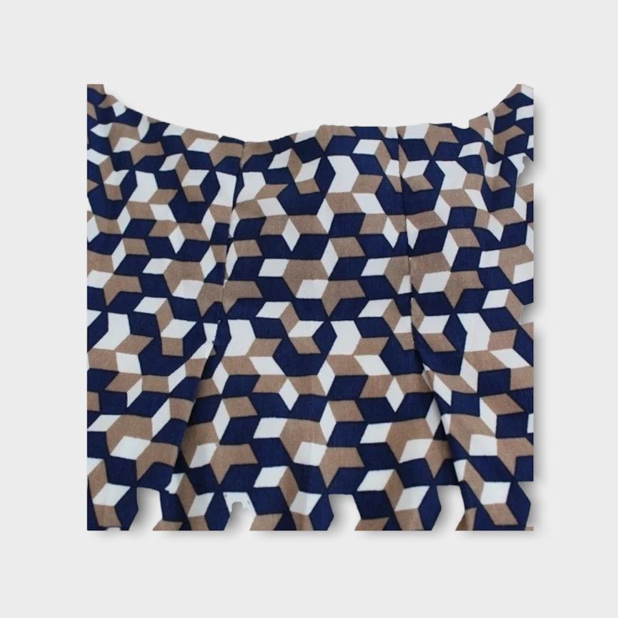 Feathers Feathers | Geometric Navy Blue Print Sleeveless Dress Size M / US 6-8 / IT 42-44 - 6 Thumbnail