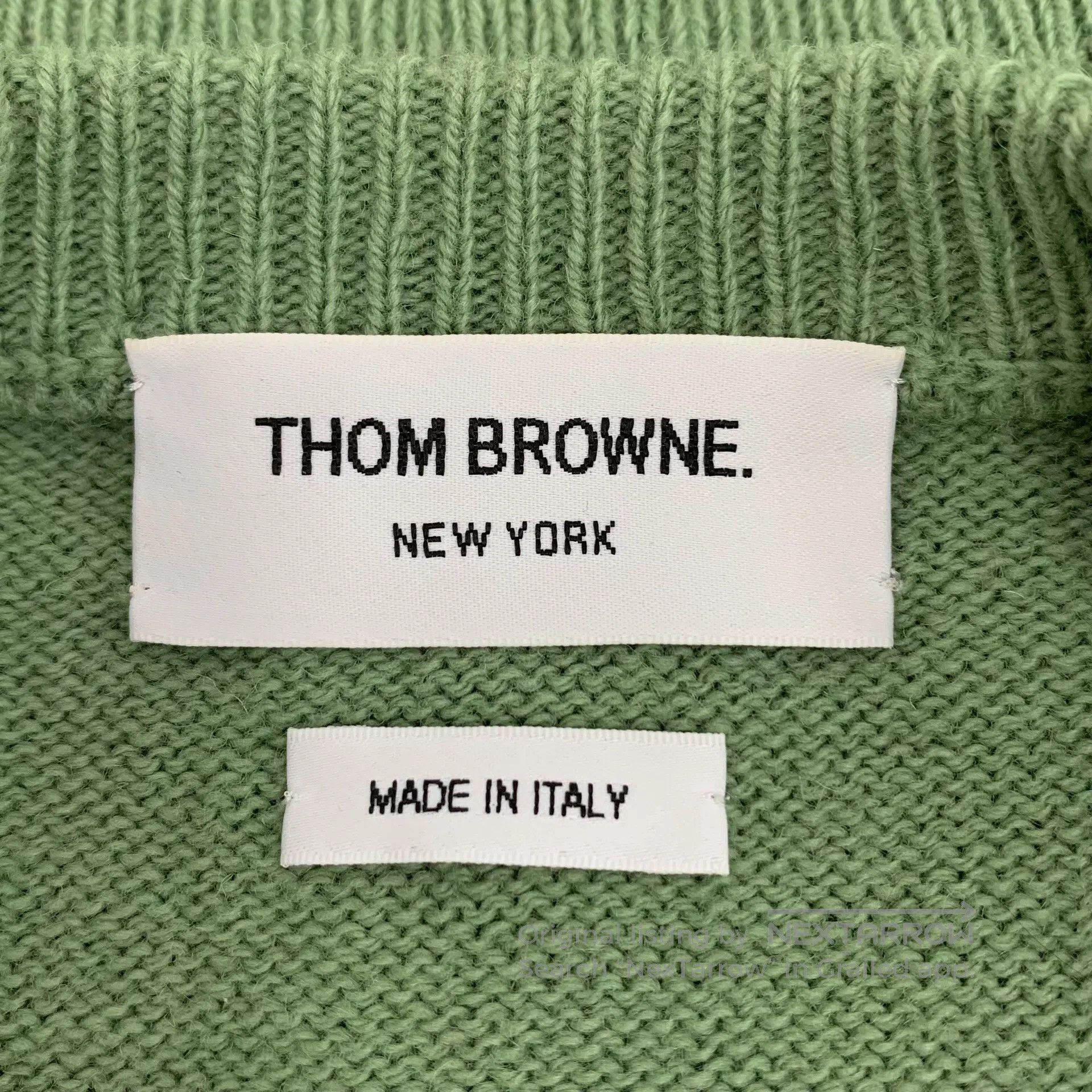 Thom Browne Thom Browne Green Classic Stripe Wool Round Neck Long Slee Size US M / EU 48-50 / 2 - 5 Thumbnail