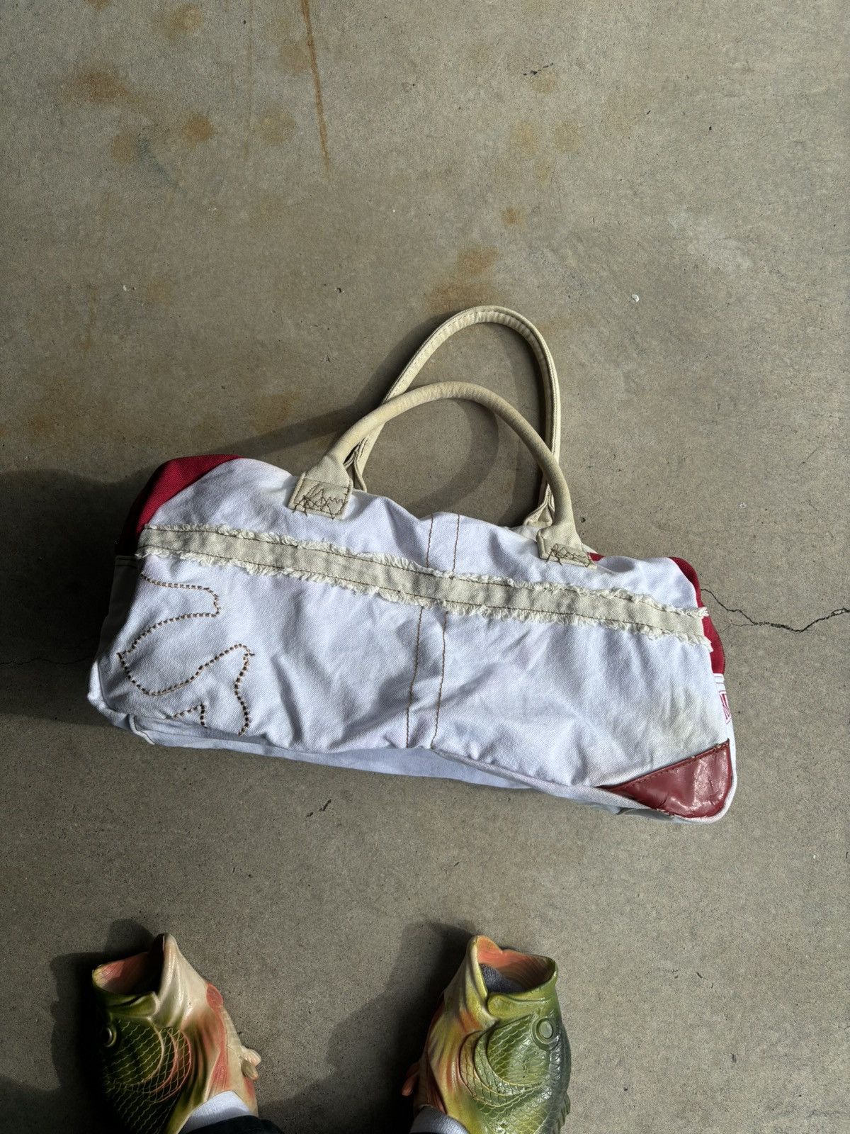 True Religion Crazy True Religion Faded Red And White Distressed Purse Size ONE SIZE - 1 Thumbnail