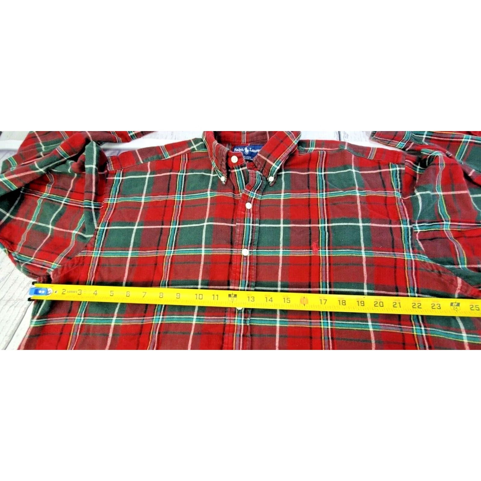 Ralph Lauren Ralph Lauren BLAKE Plaid Flannel Button Shirt Men L Red Green Long Sleeve Cotton Shirt Size US L / EU 52-54 / 3 - 2 Thumbnail
