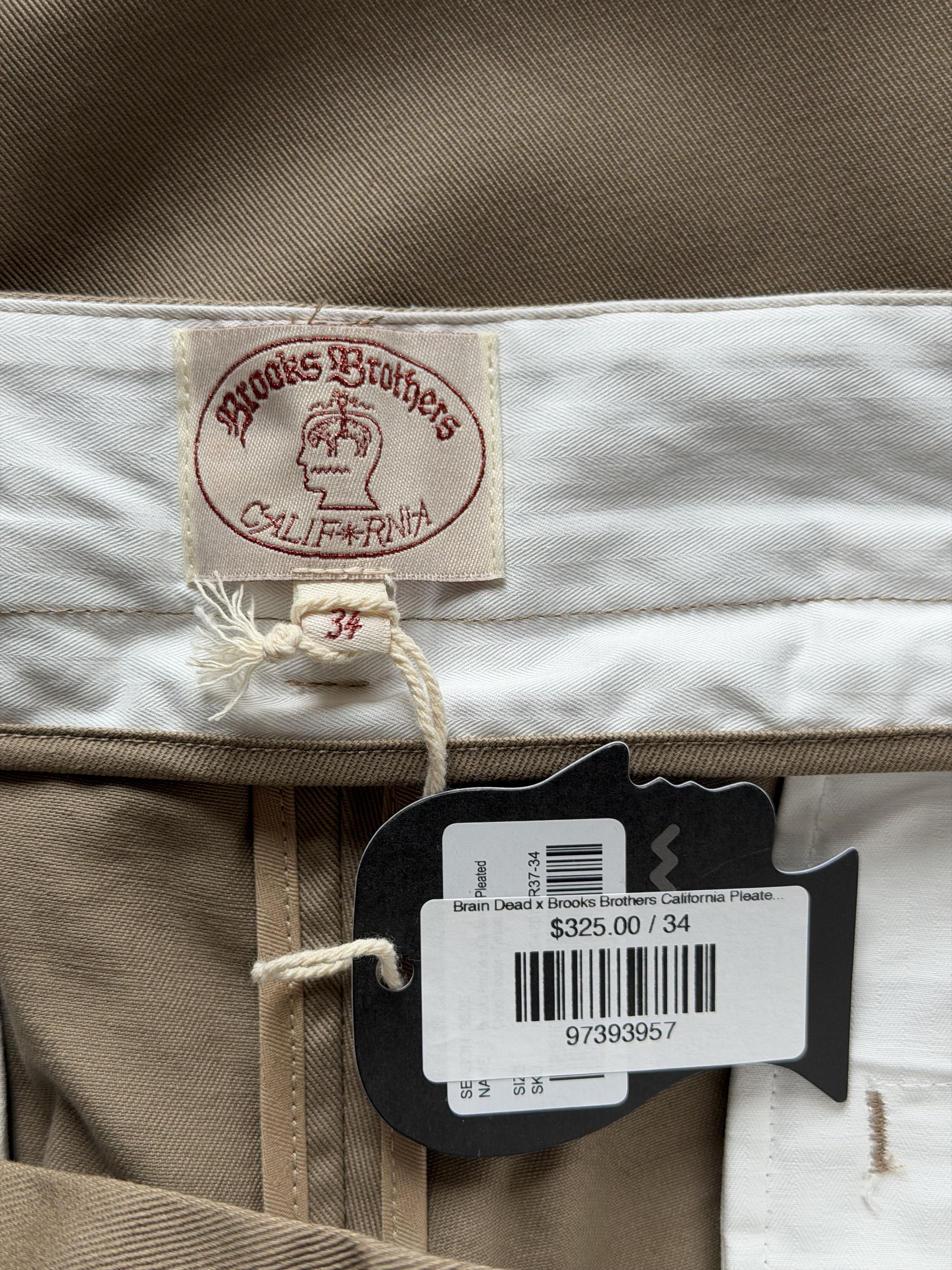 Brain Dead Brain Dead Brooks Brothers California Pleated Trousers Khaki Size US 34 / EU 50 - 8 Thumbnail
