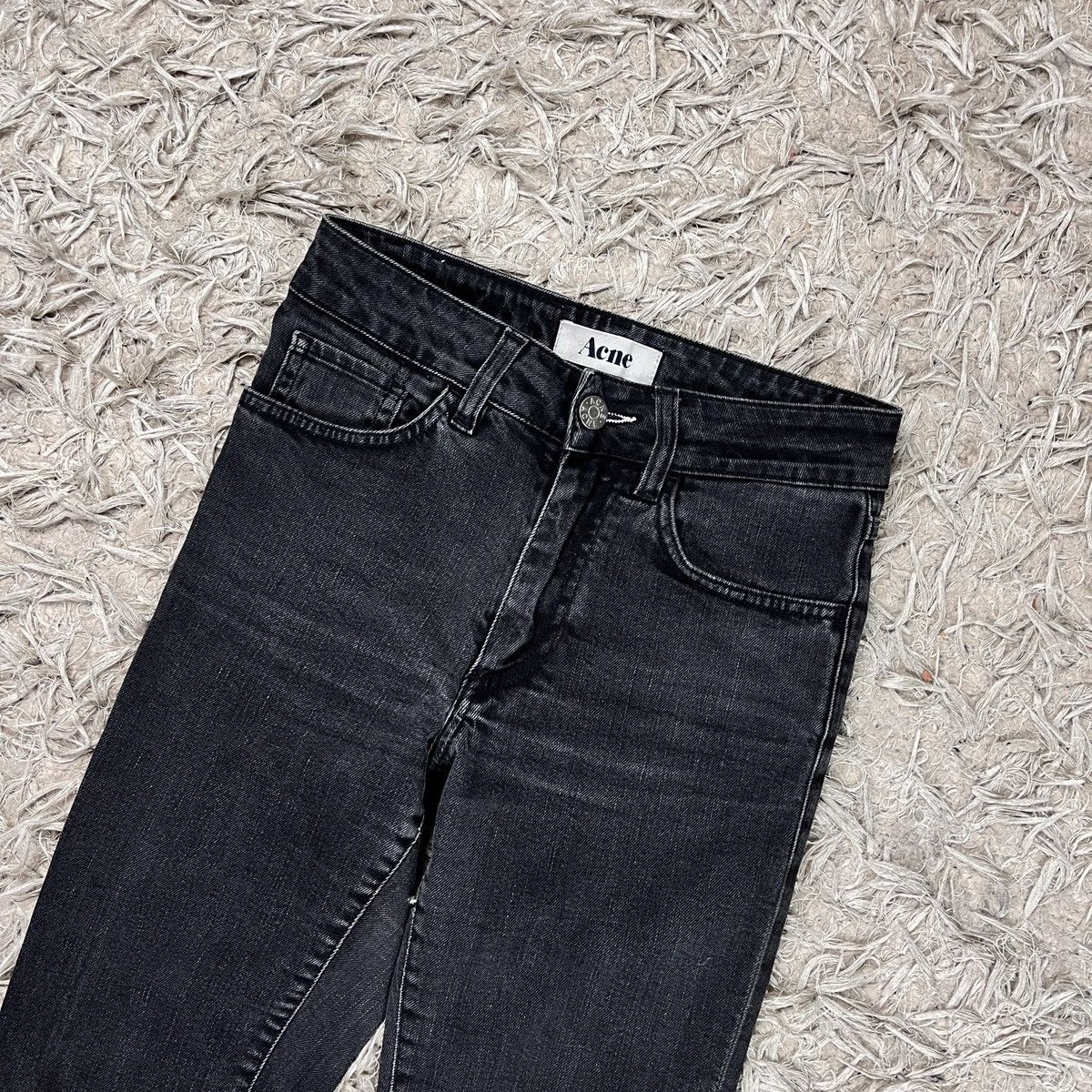 Acne Studios Skinny Black Faded Jeans Acne Studios Avant Garde 90s Y2k Size 24" / US 00 / IT 34 - 15 Thumbnail