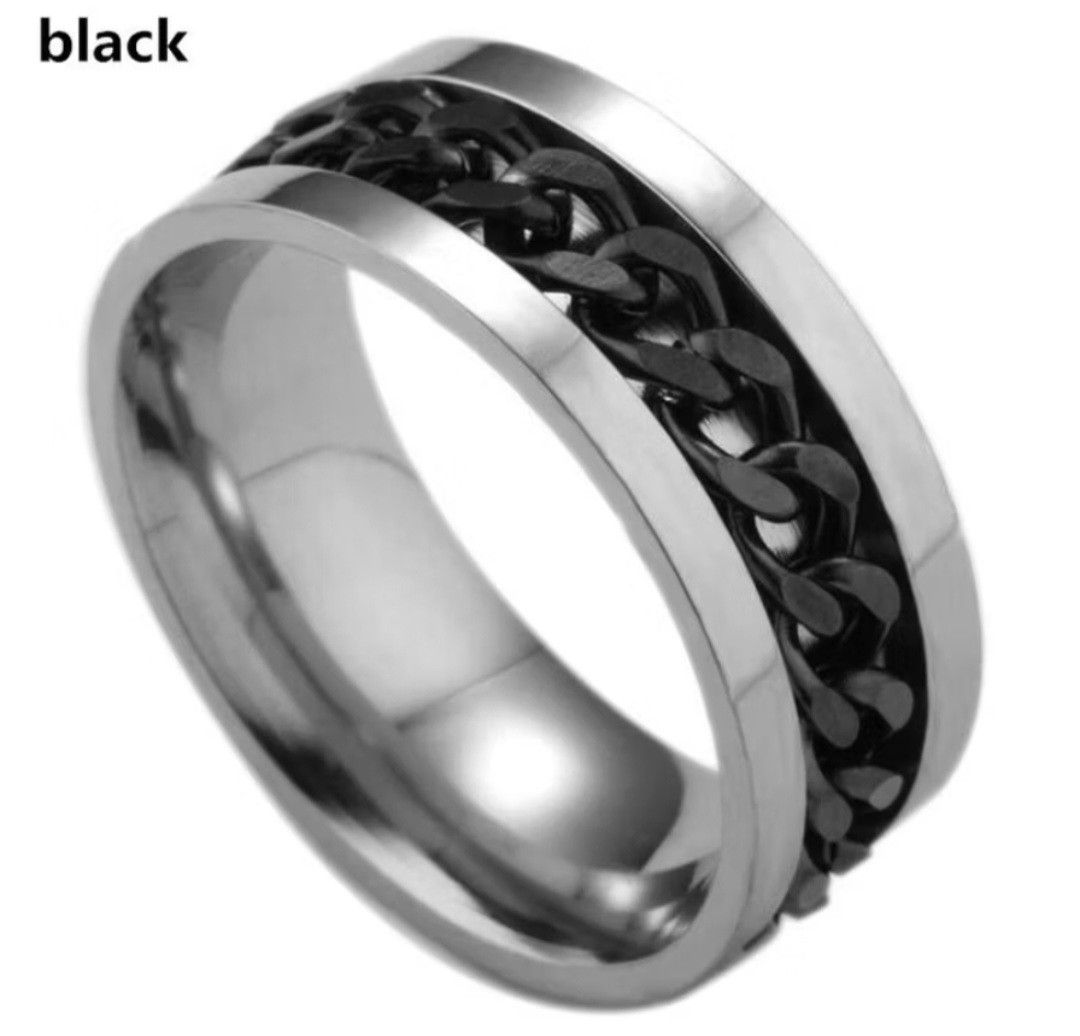 Black colour harajuku streetwear spinner ring