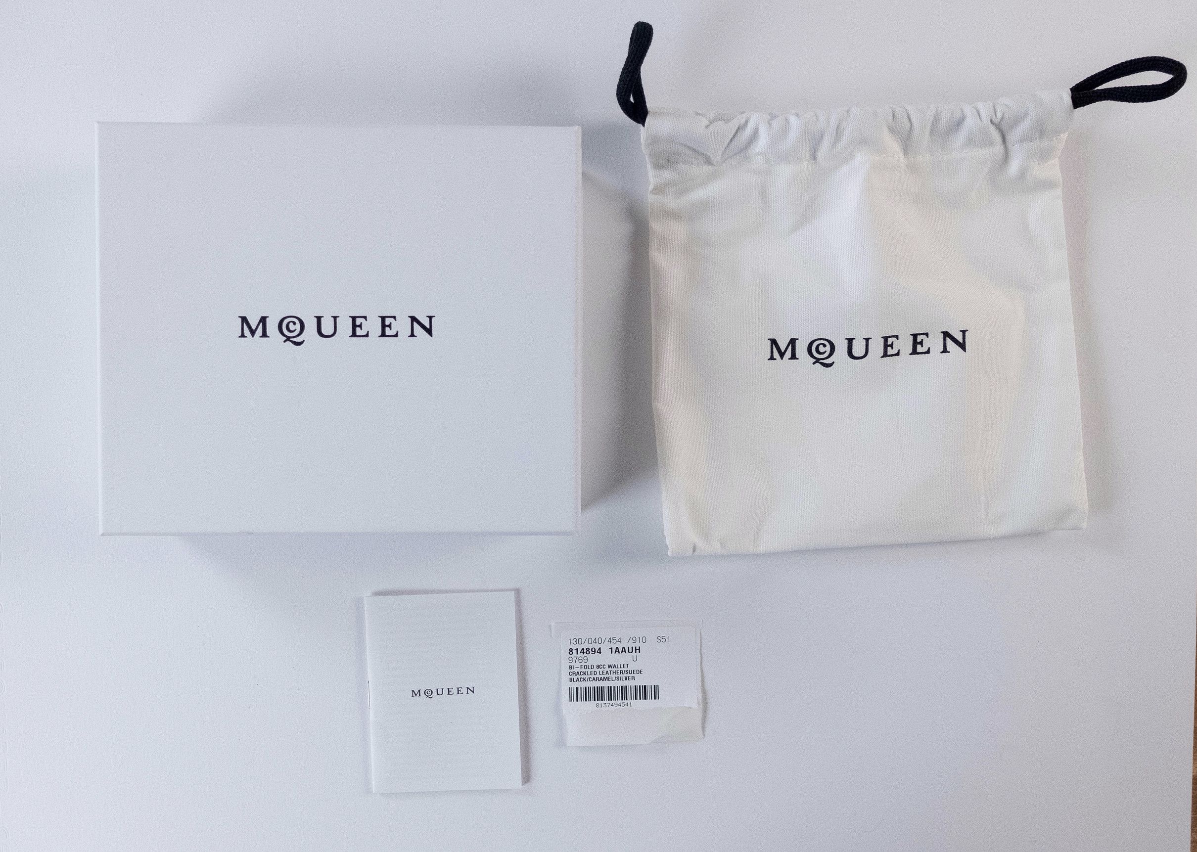Alexander McQueen ALEXANDER MCQUEEN black cracked effect leather bifold wallet Size ONE SIZE - 8 Thumbnail