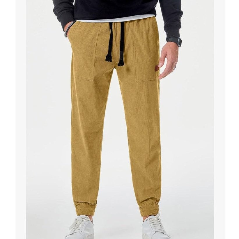 The Unbranded Brand Mens Corduroy Joggers Drawstring Waist with Pockets size XL Size US 44 / EU 60 - 2 Thumbnail