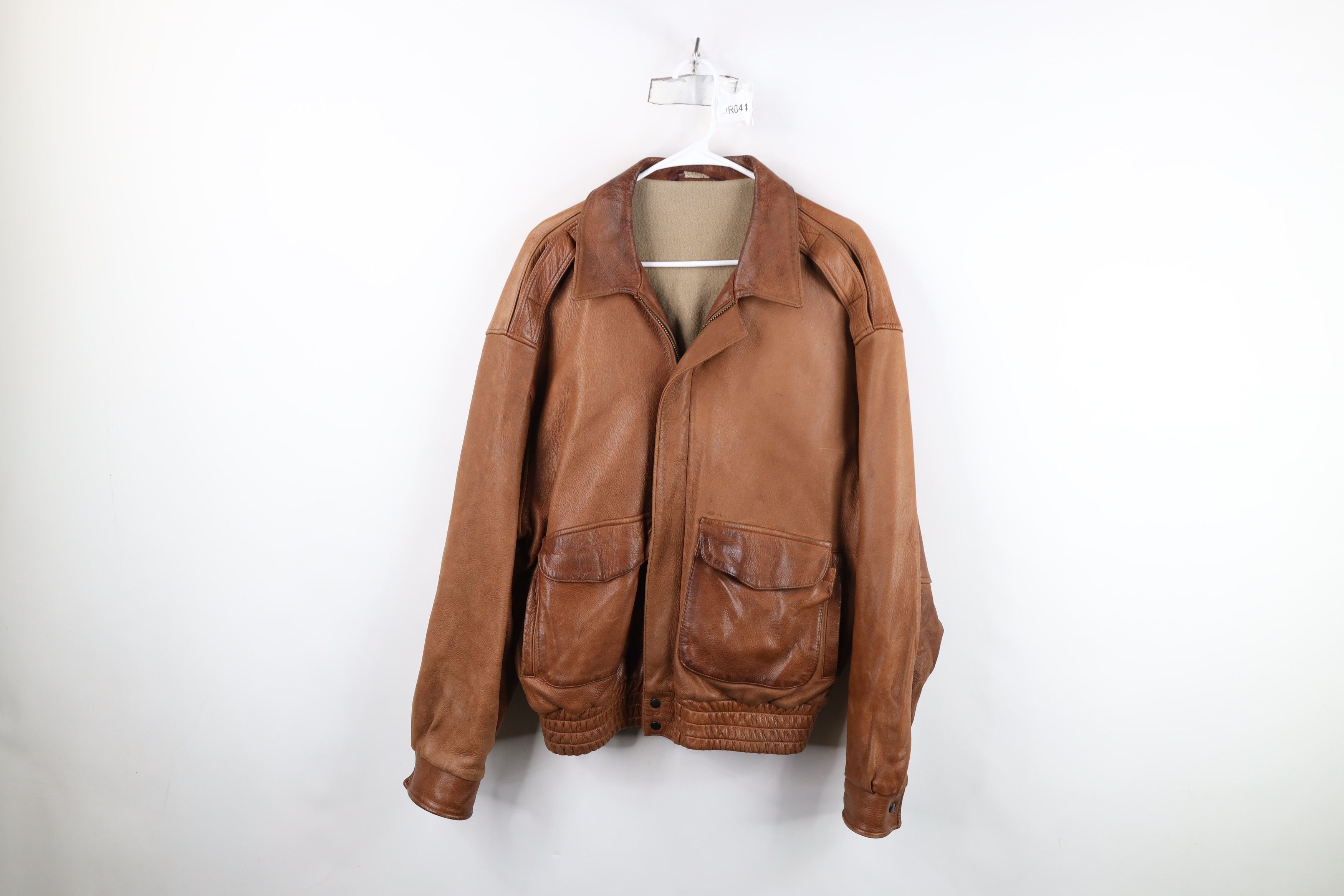 Vintage Vintage 70s Streetwear Wool Lined Leather Bomber Jacket USA Size US L / EU 52-54 / 3 - 1 Thumbnail