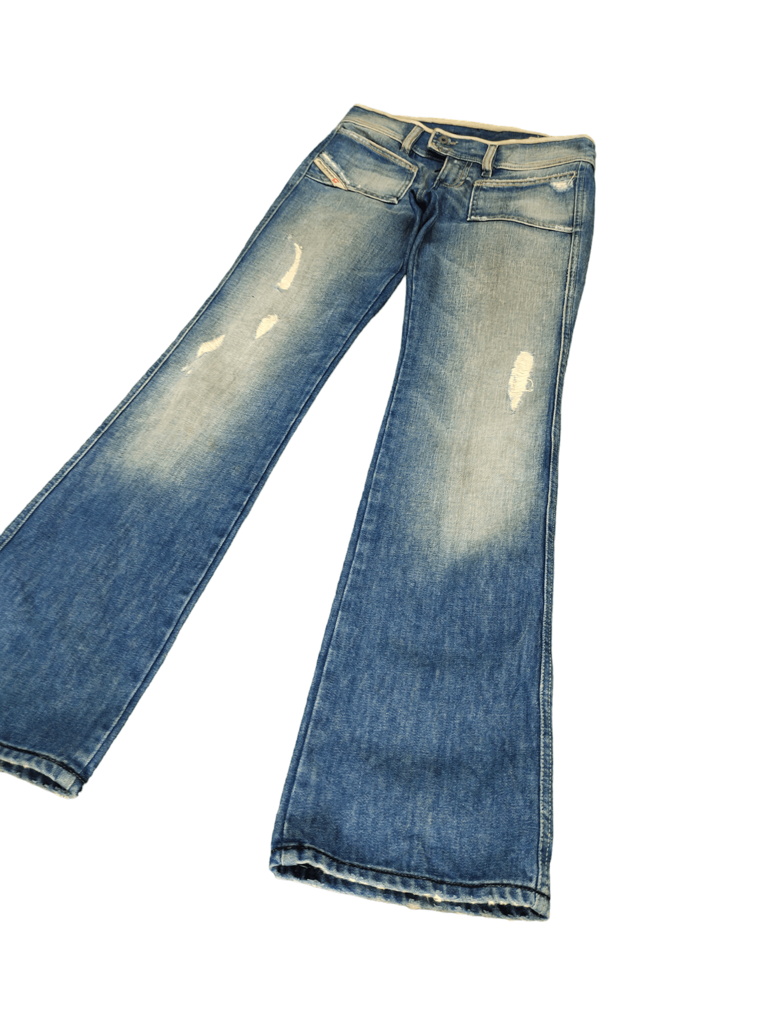 Diesel Flare Jeans Diesel Distress Faded Boot Cut Y2k Low Rise Size US 27 - 1 Thumbnail