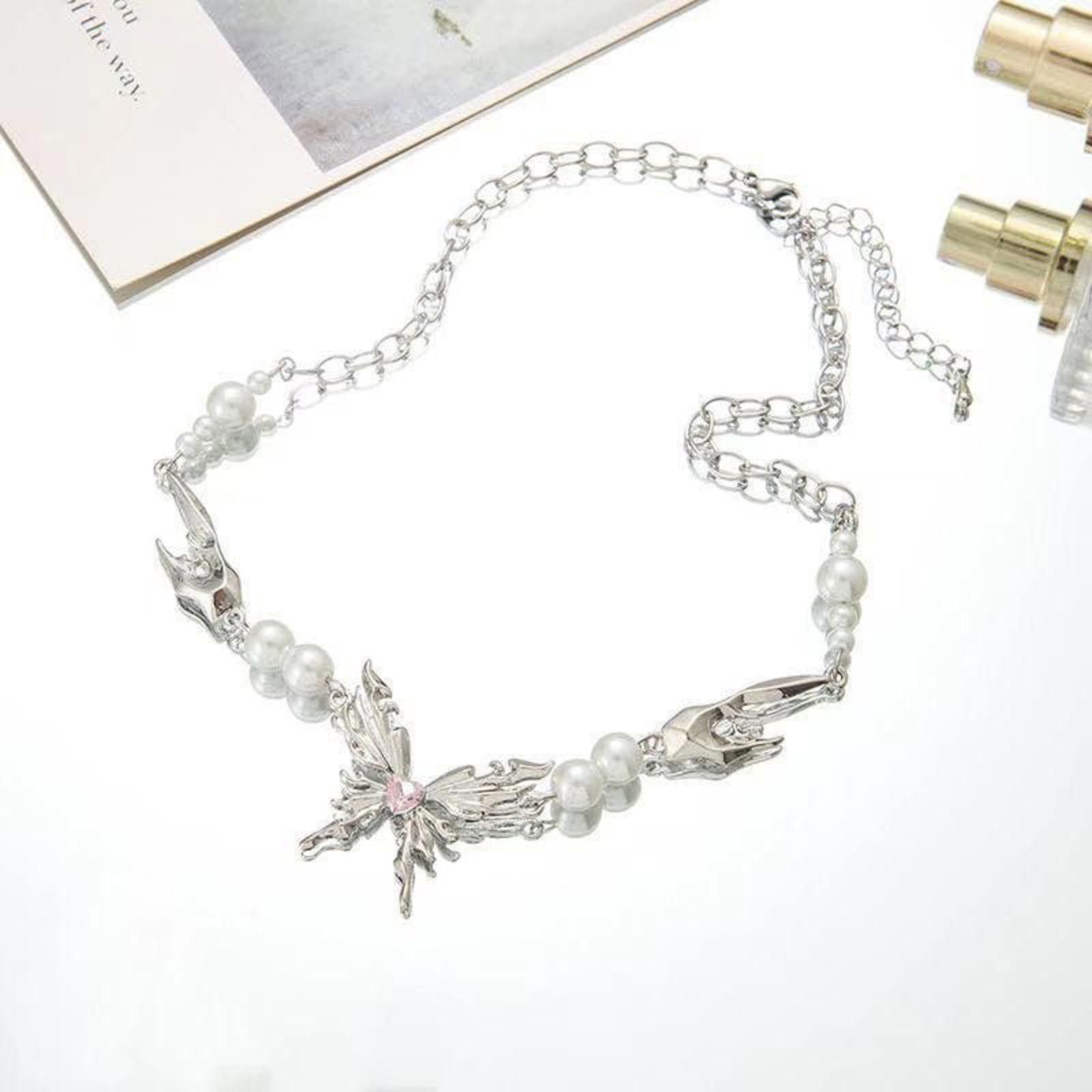 Jewelry Butterfly Pearl Necklace Size ONE SIZE - 3 Thumbnail