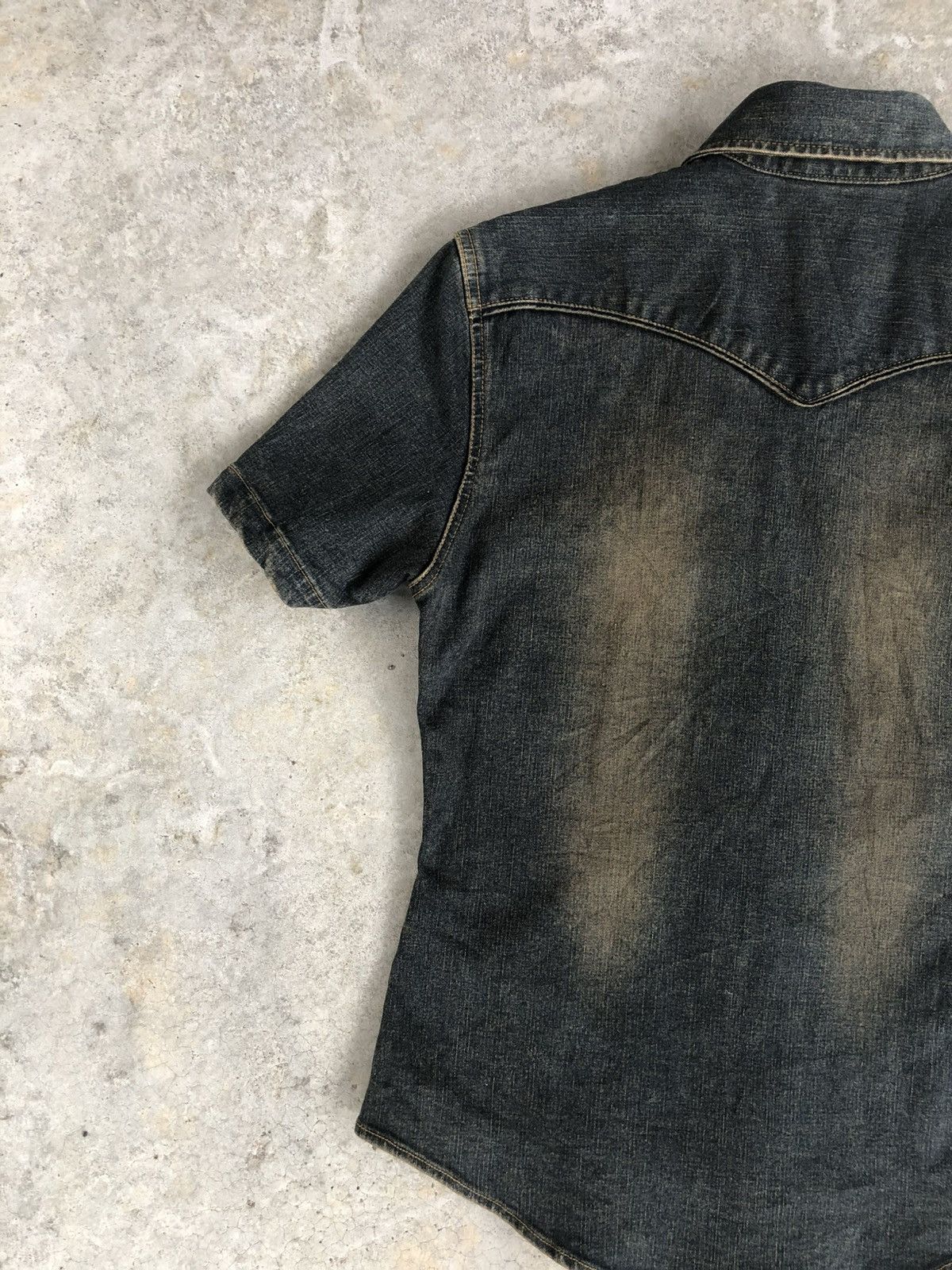 Hysteric Glamour Japanese Modern Lovers Shirt Distressed Denim Patchwork Size US M / EU 48-50 / 2 - 8 Thumbnail