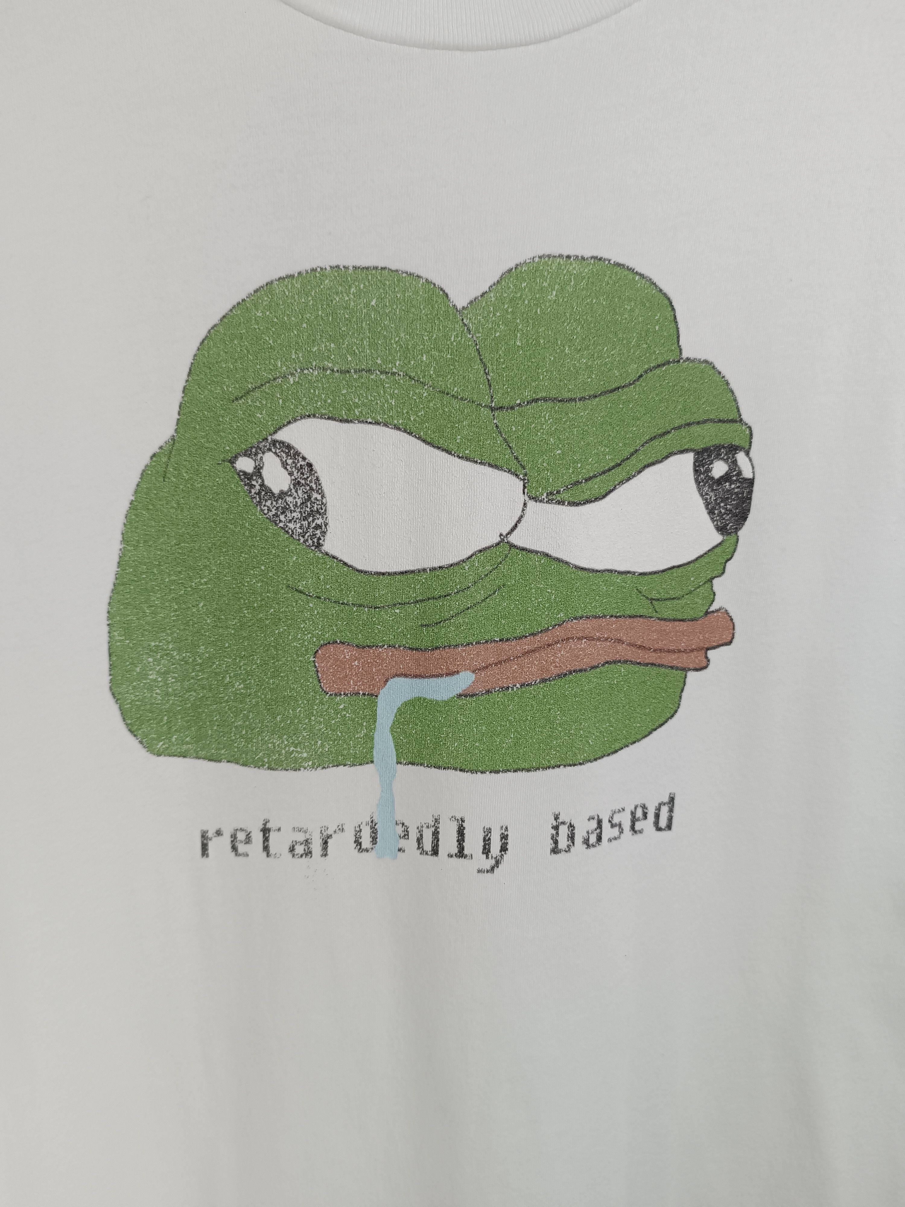 Other VINTAGE RETARDEDLY BASED PEPE FROG MEME FUNNY TEE Size US M / EU 48-50 / 2 - 9 Thumbnail