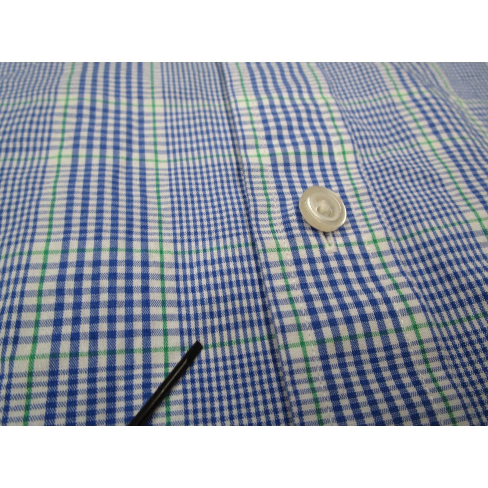 Charles Tyrwhitt Charles Tyrwhitt Dress Shirt Men 17.5 35 Slim Fit Blue Check Button Up Workwear Shirt Size 34R - 4 Thumbnail