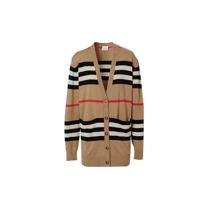 Burberry Burberry Striped Merino Wool Cardigan for Women 0079 Size XS / US 0-2 / IT 36-38 - 1 Thumbnail