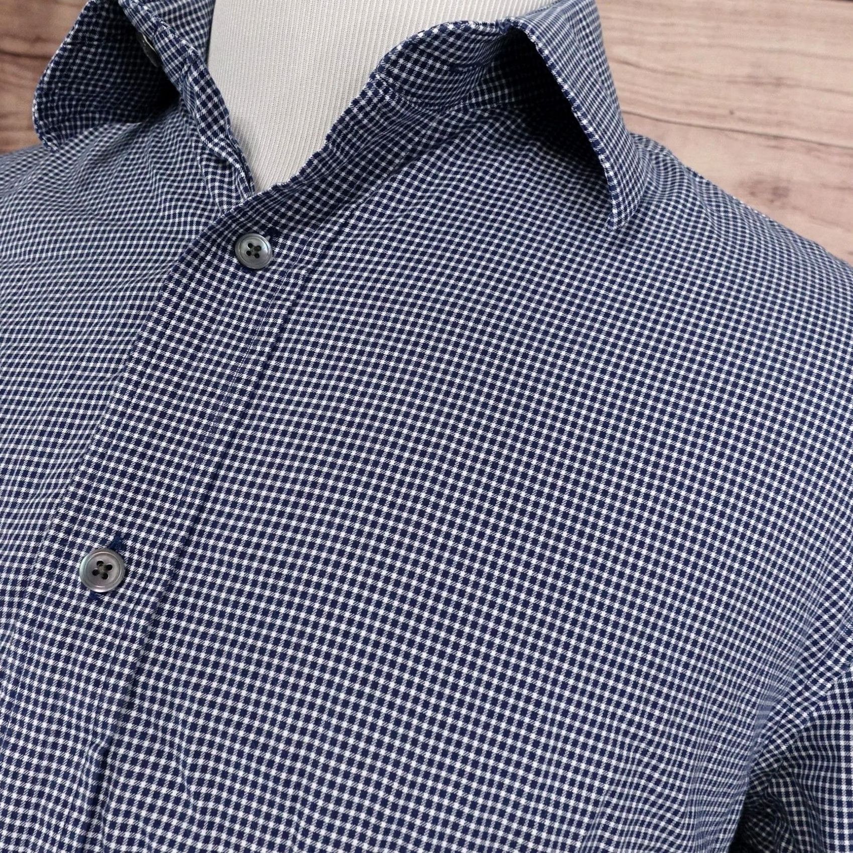 Banana Republic Banana Republic Shirt Mens XL Blue Check Long Sleeve Button-Up Slim Fit Size US XL / EU 56 / 4 - 2 Thumbnail