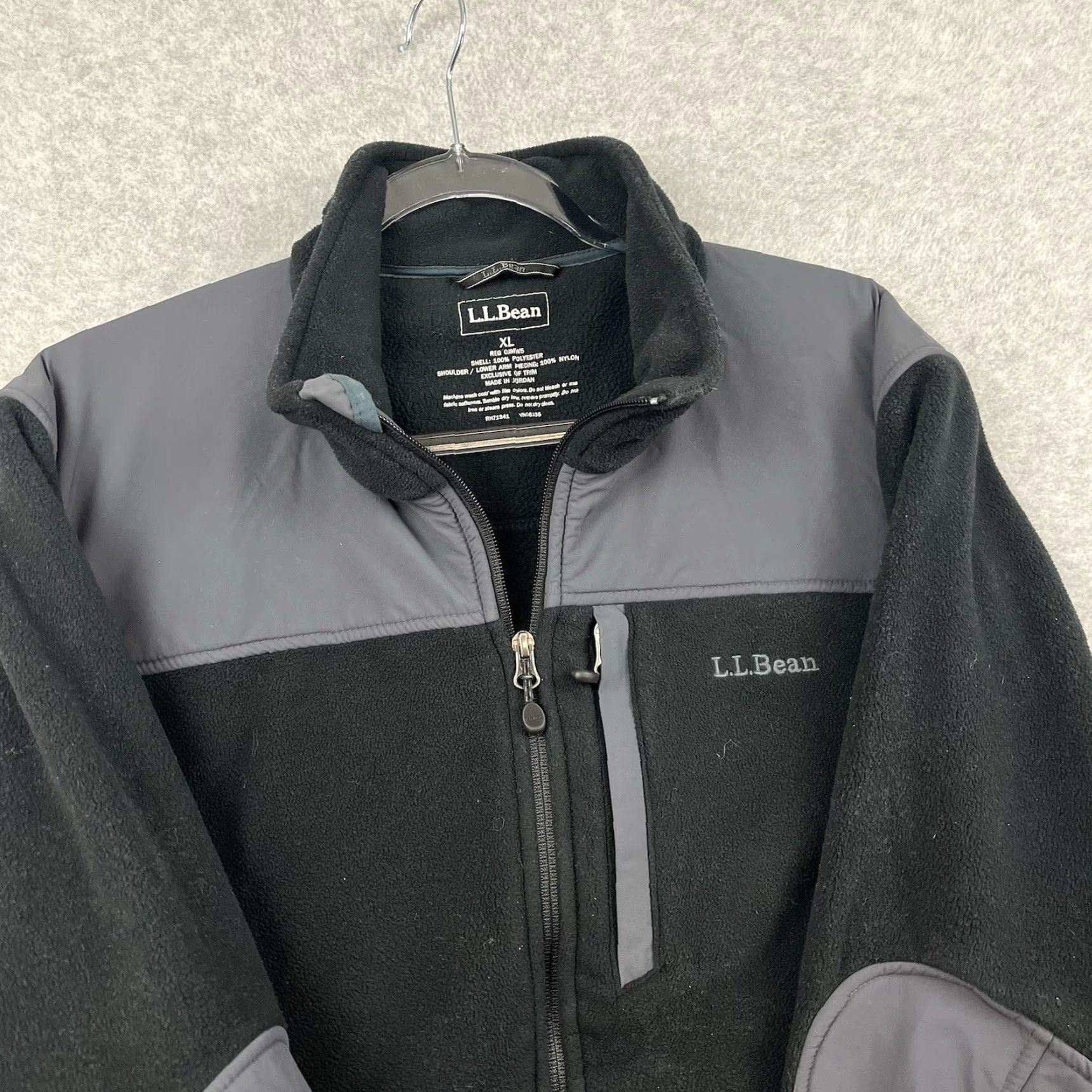 Vintage VINTAGE L.L. Bean Jacket Coat Gray Black Fleece Nylon Full Zip Hybrid Polartec Men’s XL EUC Size US XL / EU 56 / 4 - 4 Thumbnail