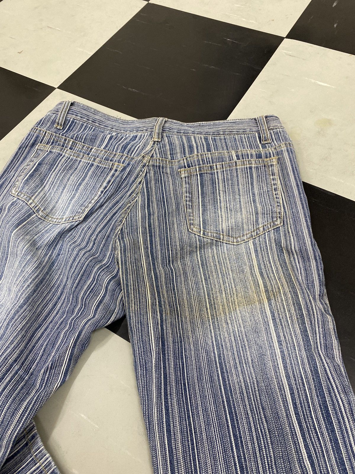 Hysteric Glamour × Japanese Brand × Le Grande Bleu (L.G.B.) FLARE ORIRIN HICKORY JEANS JAPAN Size 28" / US 6 / IT 42 - 7 Thumbnail