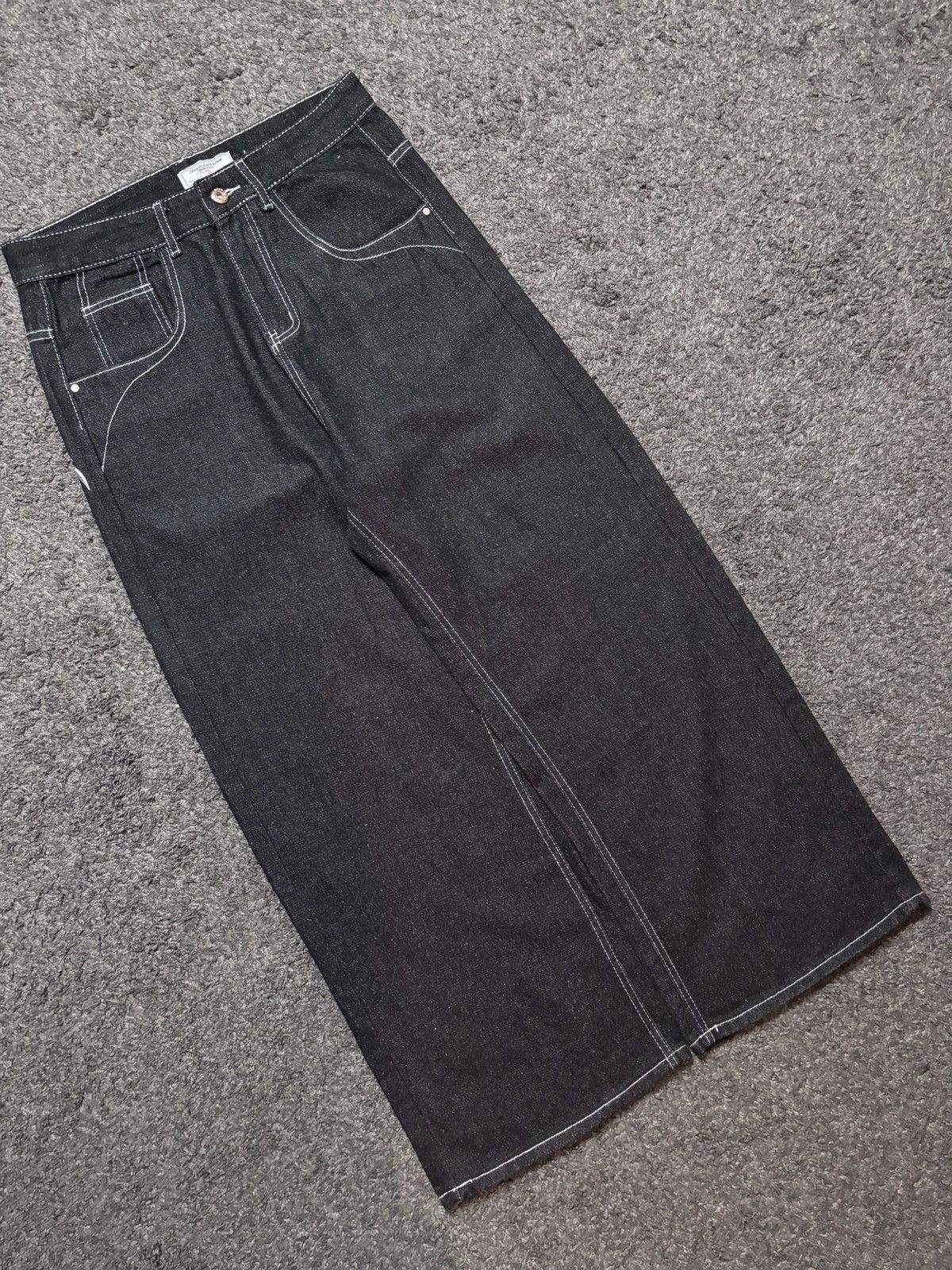 Jean × Vintage Vintage rare tribal angel wings cross red black baggy jeans Size US 33 - 16 Thumbnail