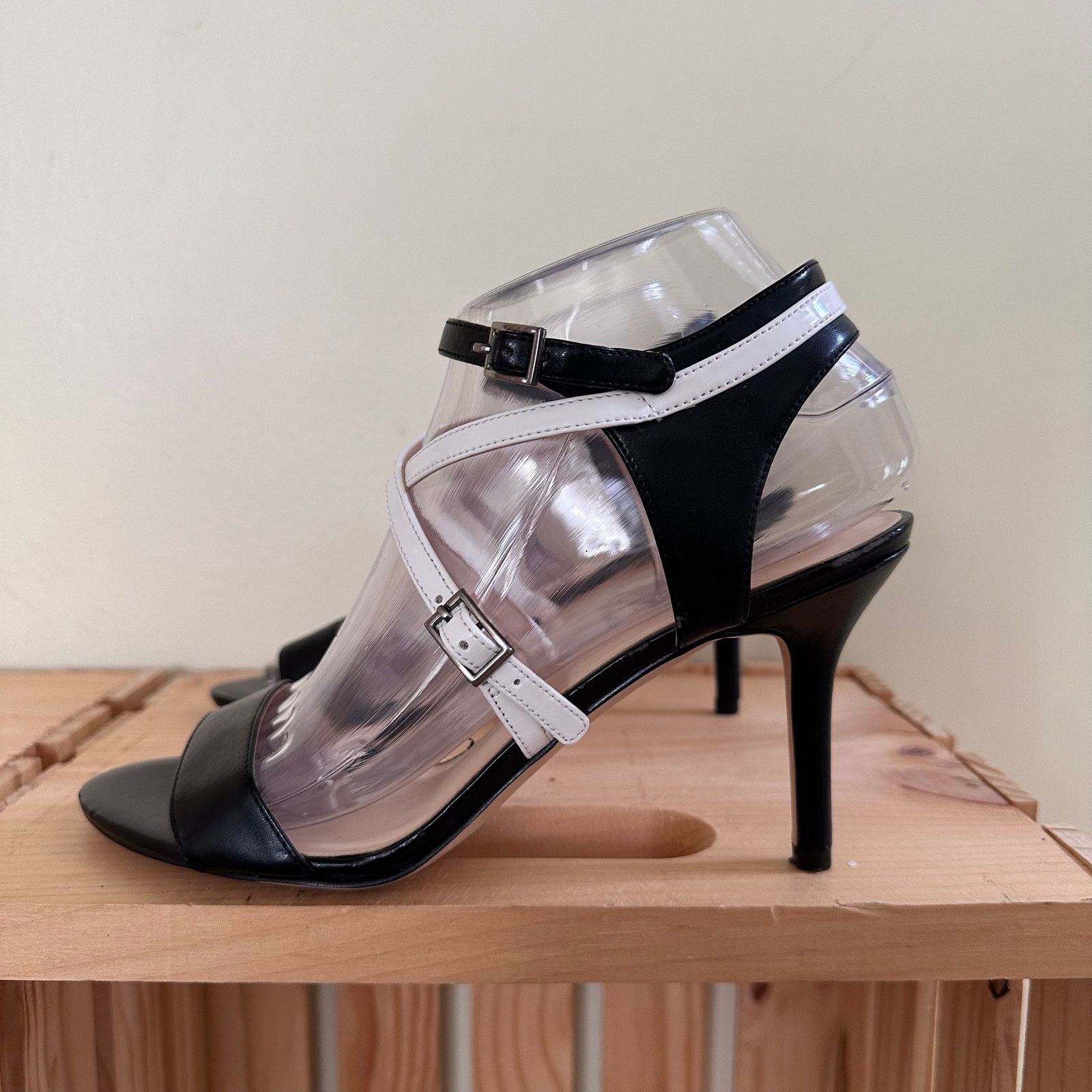 Nine West NINE WEST Cross Ankle Straps Open Toe Mid Heel Women's 7.5M Size US 7.5 / IT 37.5 - 3 Thumbnail