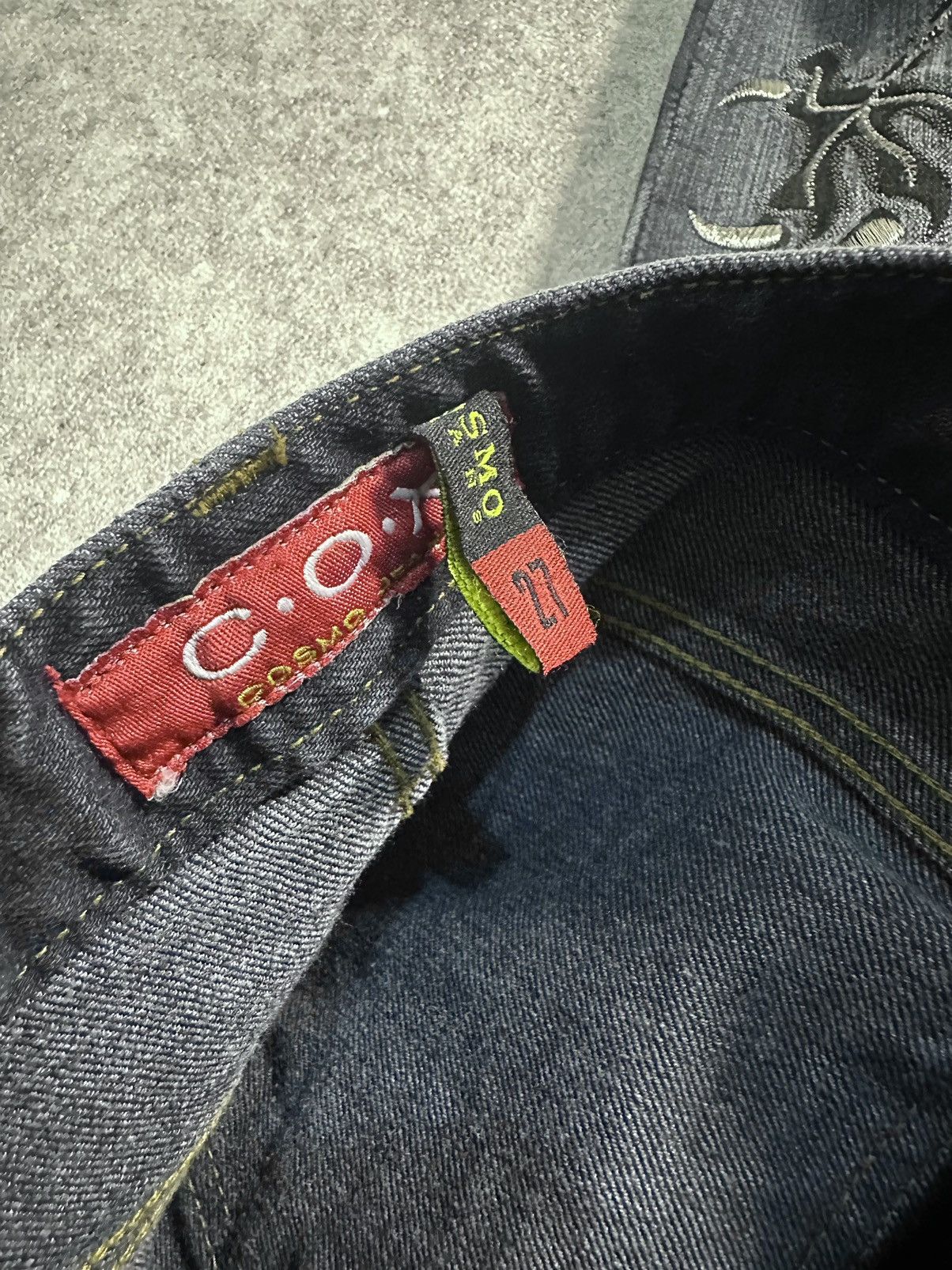 If Six Was Nine Japanes C.O.X Embroidery Dragon Flared Jeans Size US 28 / EU 44 - 8 Thumbnail