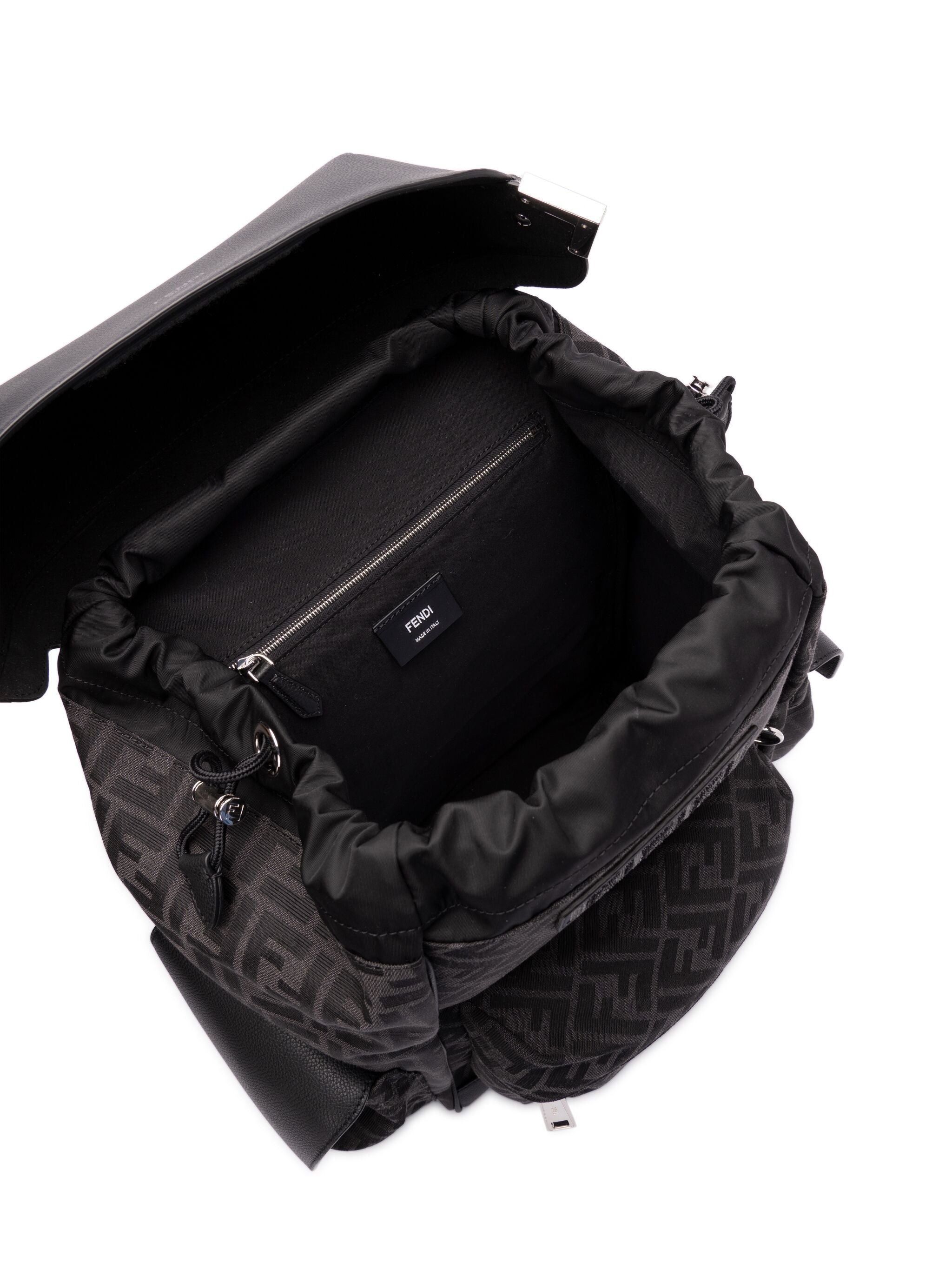 Fendi o1s1wg111025 Size: OS / Drive FF Jacquard Backpack in Black Size ONE SIZE - 5 Thumbnail