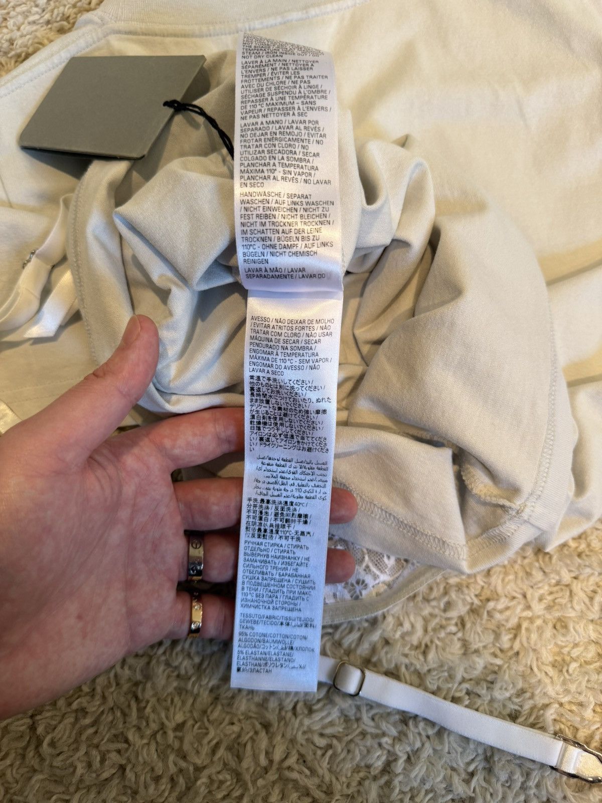 Balenciaga Balenciaga $1190 Off White Stretchy Lingerie T-Shirt Size M / US 6-8 / IT 42-44 - 14 Thumbnail
