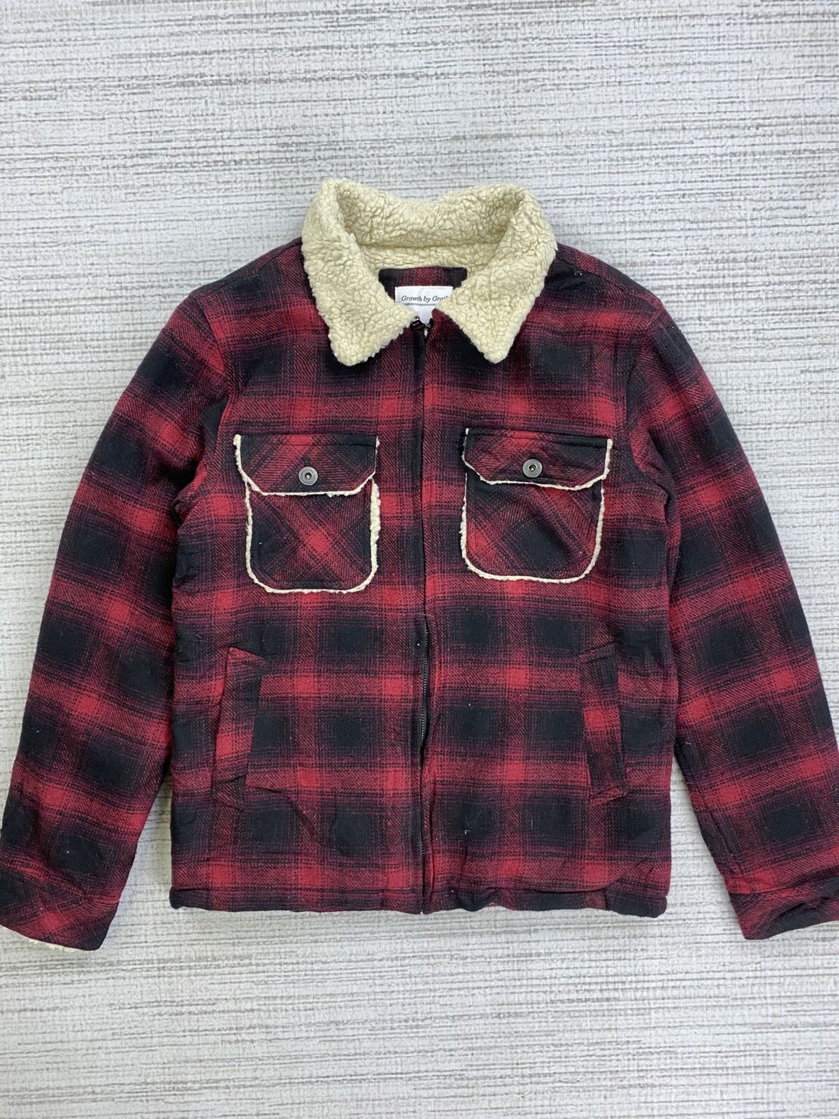 Vintage Vintage Growth By Grail Lined Sherpa Wool Flannel Jacket Size US M / EU 48-50 / 2 - 1 Thumbnail