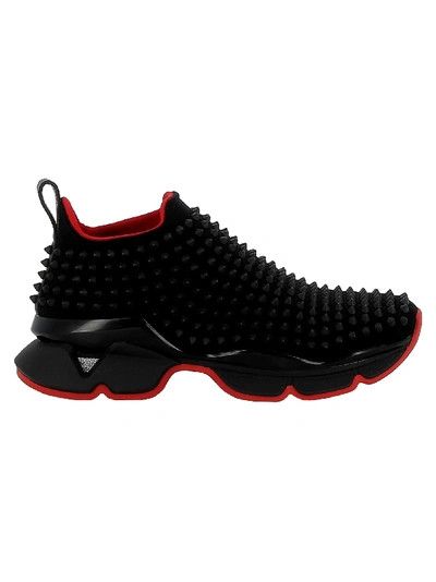 Christian Louboutin o1bcso1str1024 Spike Sock Flat in Black Size US 10 / EU 43 - 1 Thumbnail