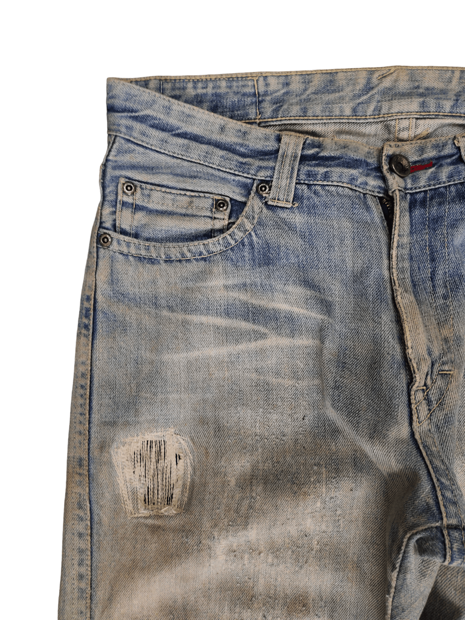 Beams Plus Beams Distress Faded Denim Jeans Undercover Style Y2k Size US 31 - 4 Thumbnail