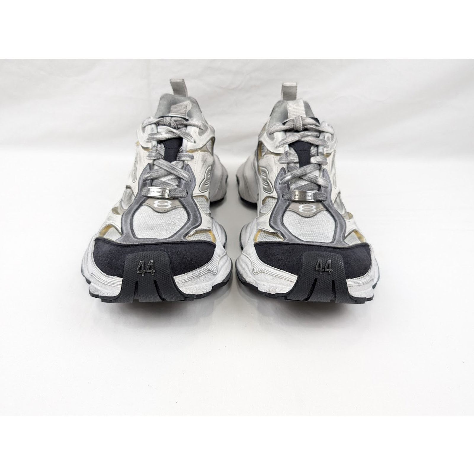 Balenciaga o1rshd1 Suede Mesh Cargo Sneakers in White/Grey Size US 10 / EU 43 - 11 Thumbnail