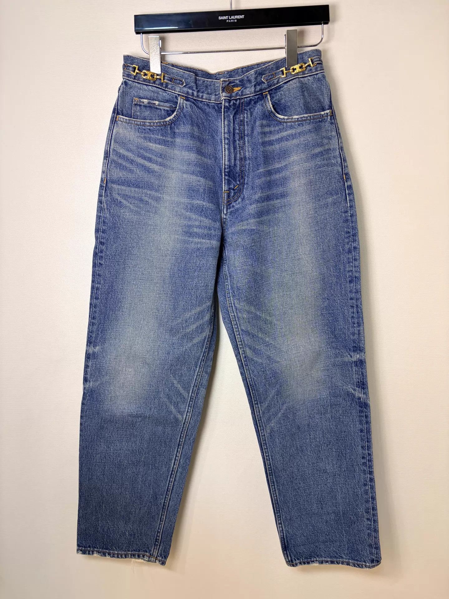Celine Celine 22ss Carrot Jeans Washed Blue Gold Chain 31 | Grailed