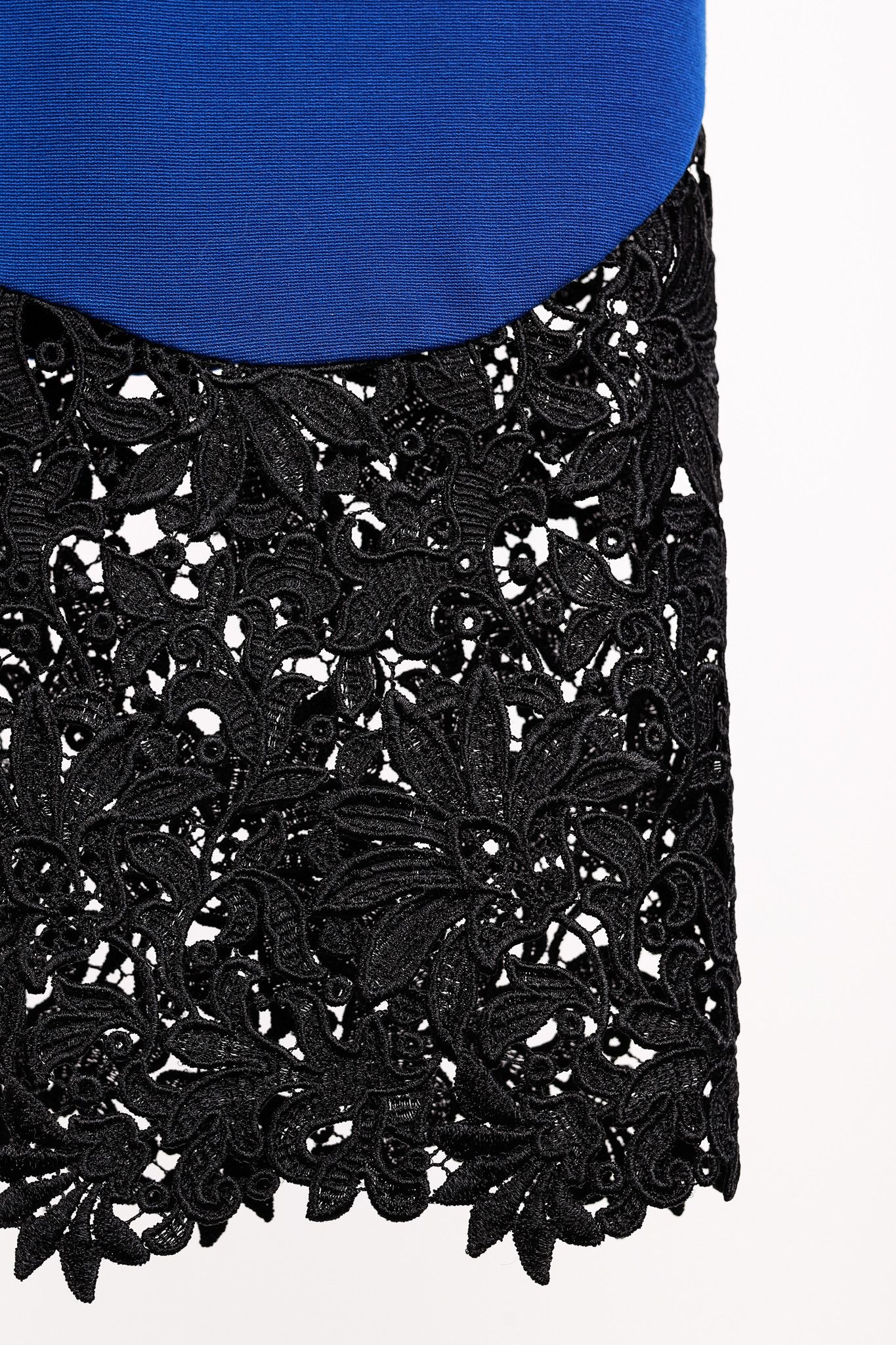 Stella McCartney Stella McCartney Blue Jersey Lace-Hem Dress Size L / US 10 / IT 46 - 7 Thumbnail