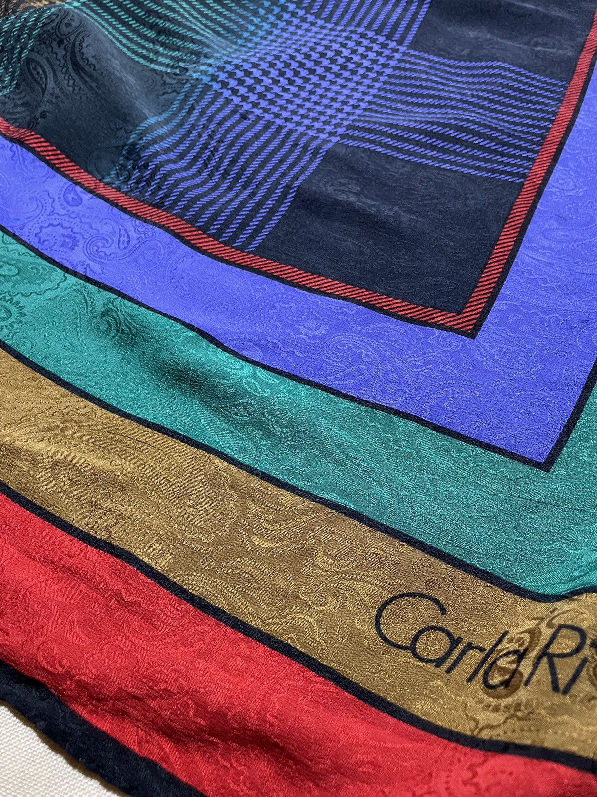 SikSilk × Vintage Carla Ri vintage jacquard large silk scarf / shawl Size ONE SIZE - 7 Thumbnail
