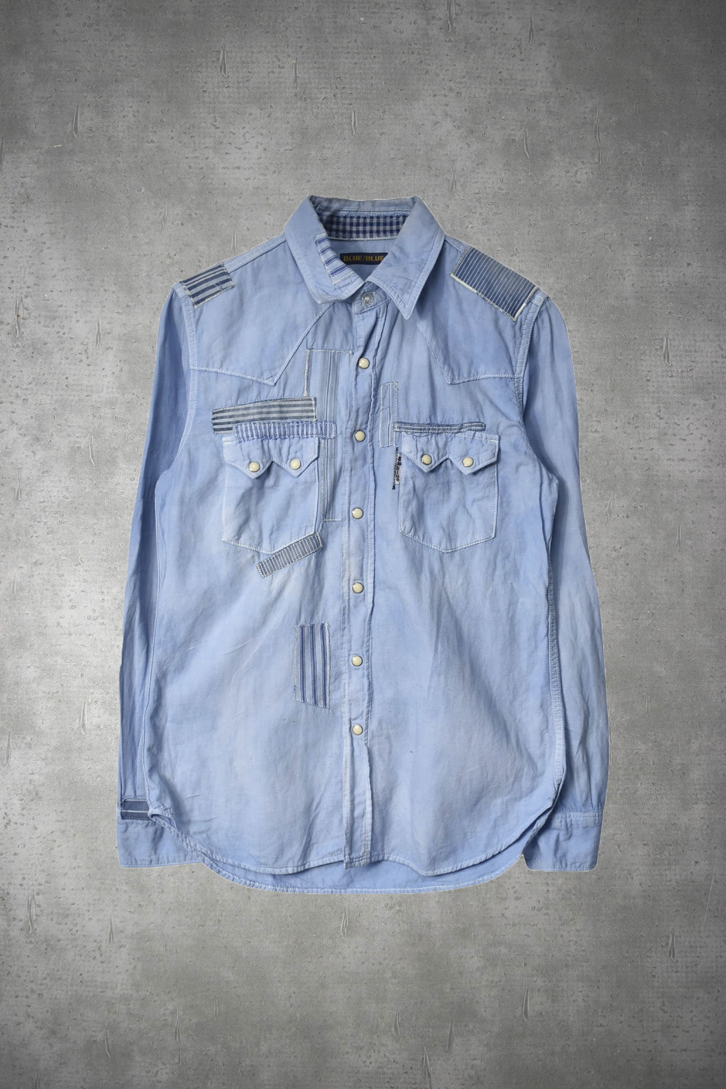 image of Blue Blue Japan Blue Blue/rebuild Western Shirt/26252 - 675 55, Men's (Size Medium)