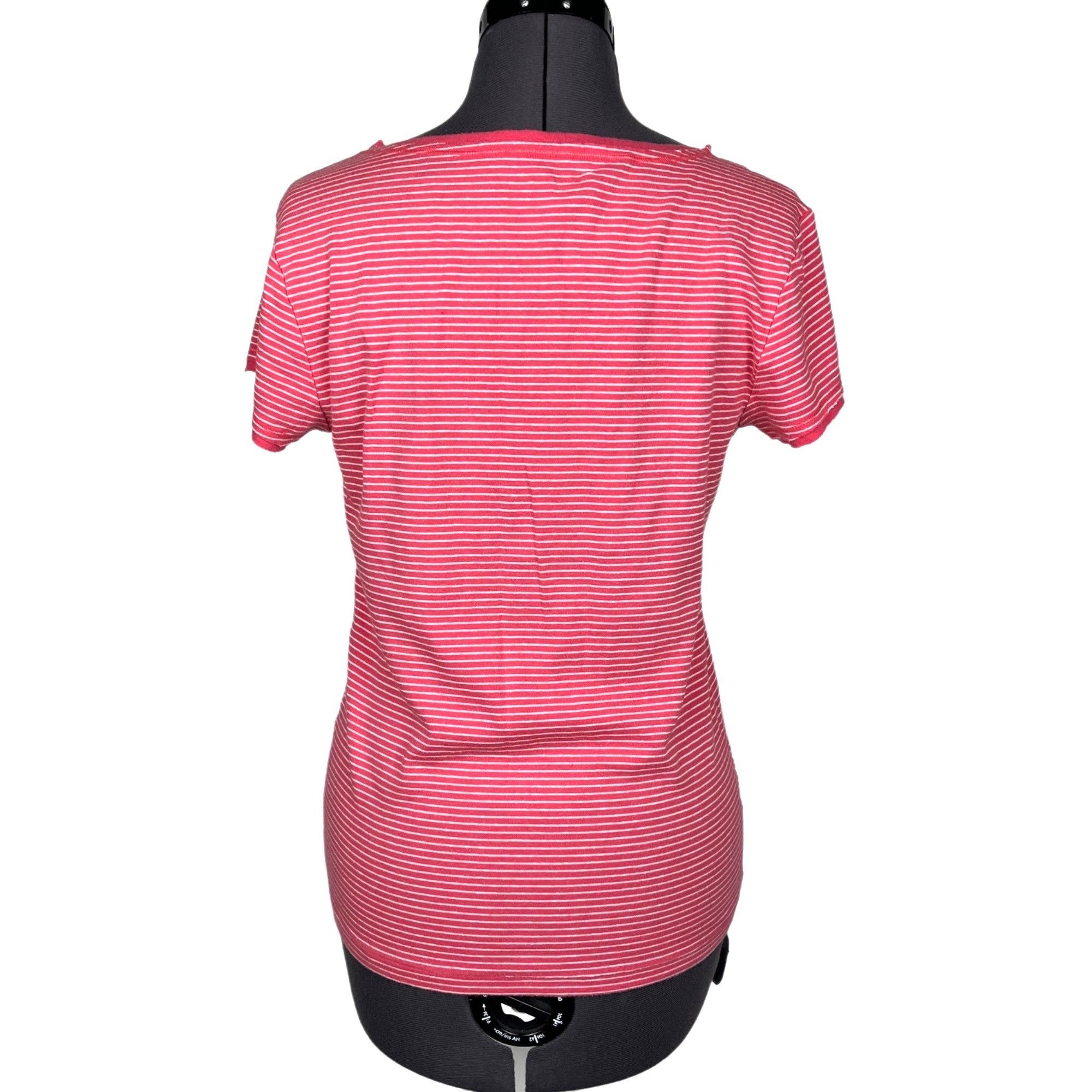 Gap GapBody Women's Pink Stripe T-Shirt Short-Sleeve Scoop-Neck Size L / US 10 / IT 46 - 3 Thumbnail