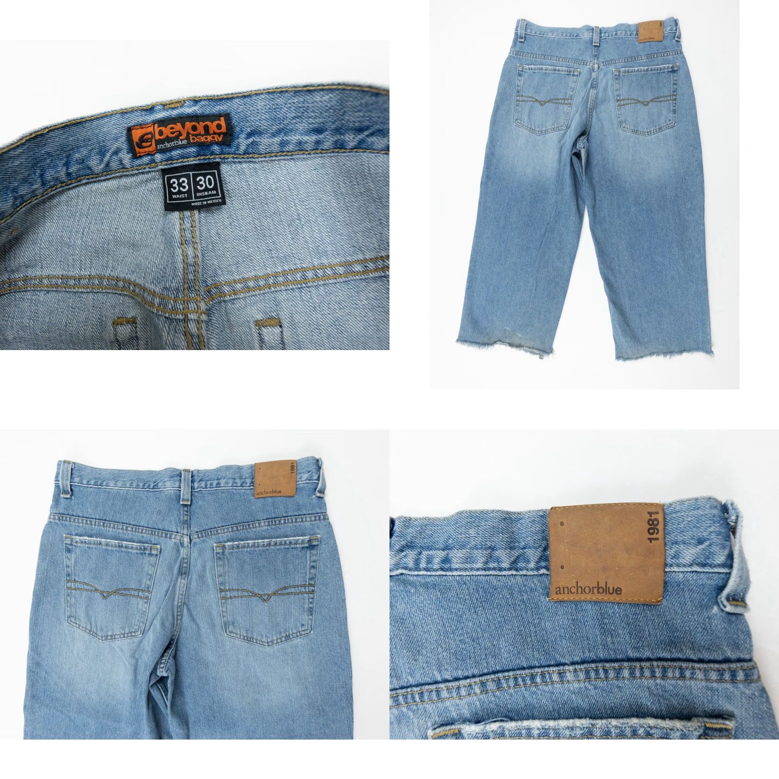 Anchor Blue VINTAGE Anchor Blue Jeans Men's 33x25 Denim Pants Baggy Wide-Leg Y2K Skater Cotton Blue Retro Size US 33 - 8 Thumbnail