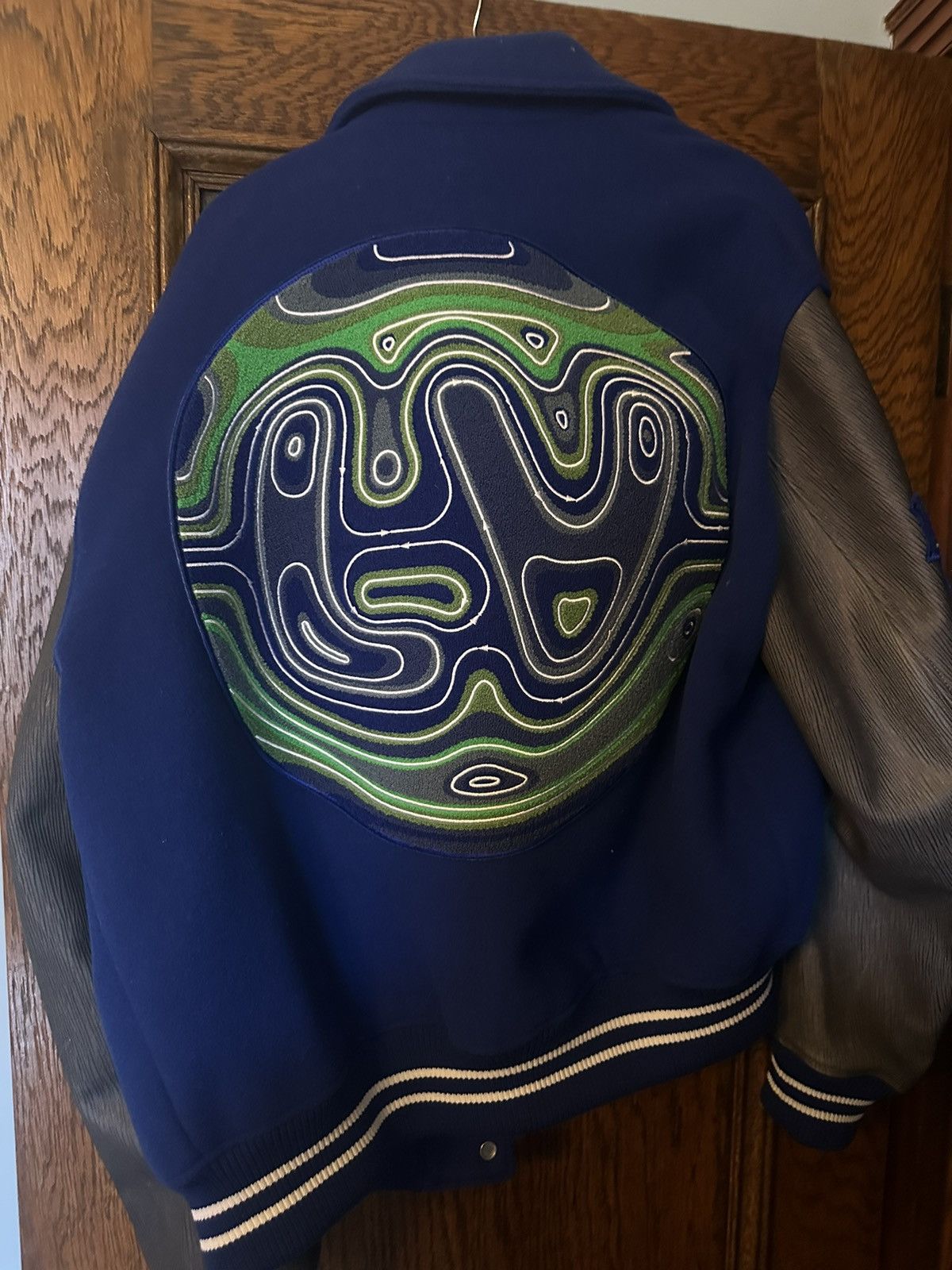 Louis Vuitton Louis Vuitton Varsity Jacket Blue Green 54 Size US L / EU 52-54 / 3 - 2 Thumbnail