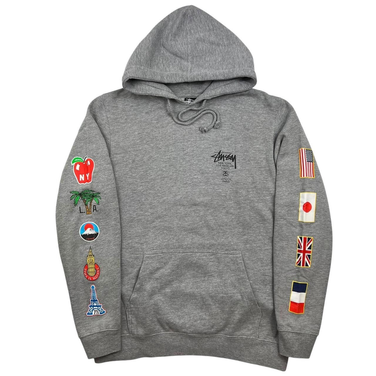 Stussy Vintage Stussy World Tour Flags Pullover Hoodie - Medium Size US M / EU 48-50 / 2 - 2 Thumbnail