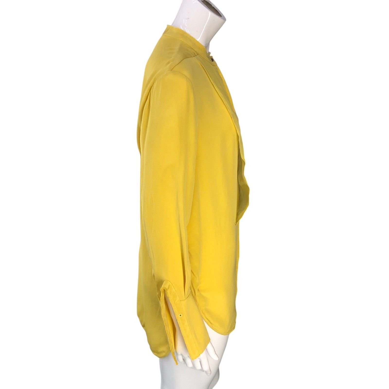 3.1 Phillip Lim 3.1 Phillip Lim Blouse 4 Yellow Silk Bib Front Mandarin Size S / US 4 / IT 40 - 9 Thumbnail